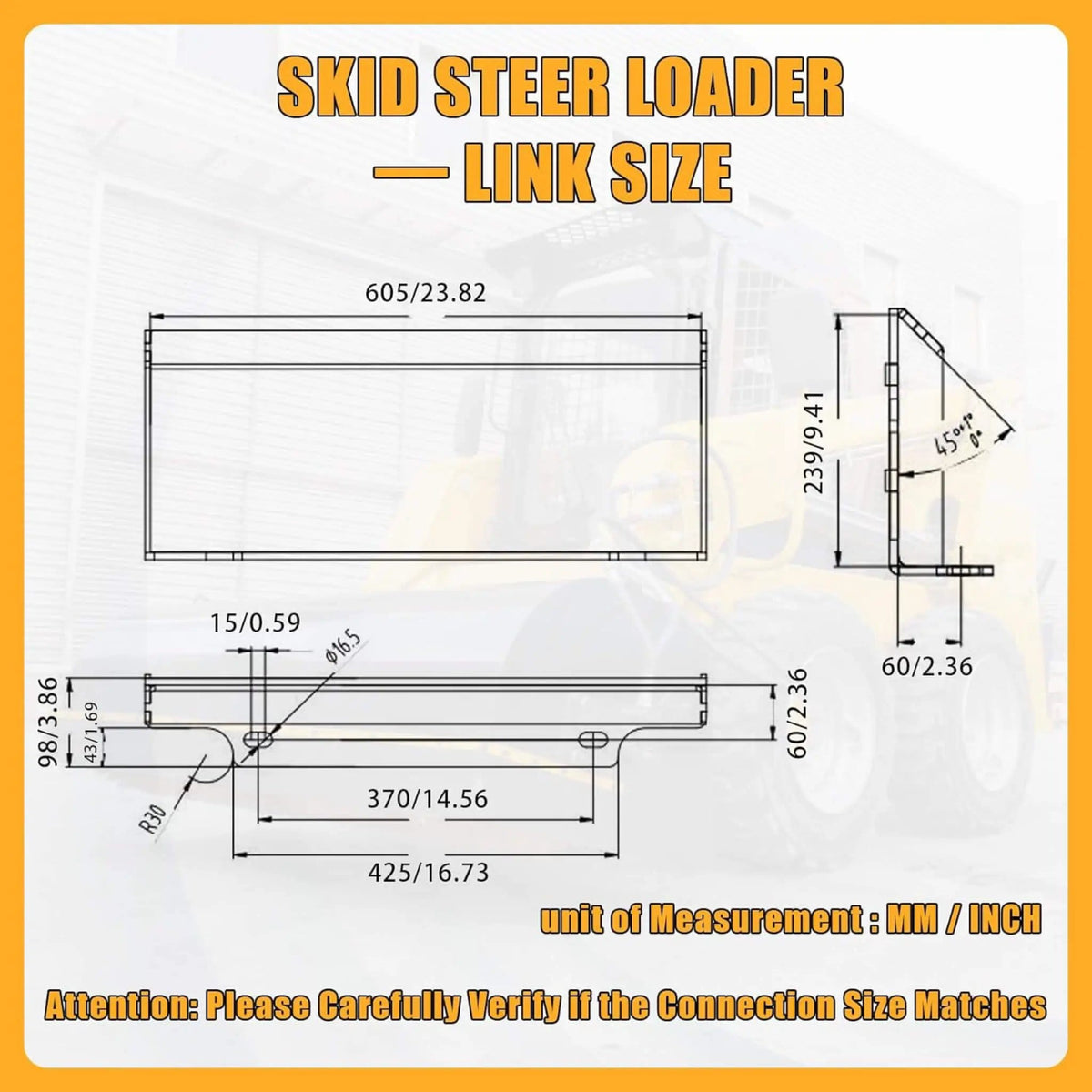 Heavy-Duty Mini Loader Rotary Tiller Skid Steer Attachment | Steel | Home Use | Home