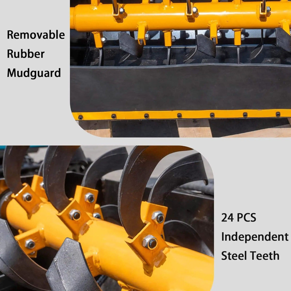 Heavy-Duty Mini Loader Rotary Tiller Skid Steer Attachment | Steel | Home Use | Home