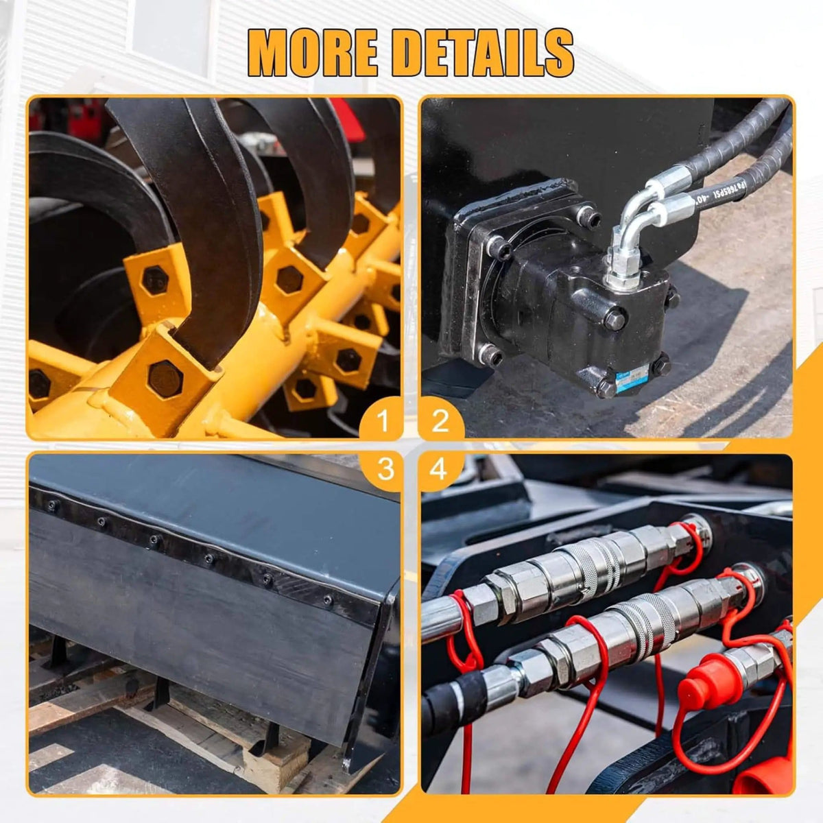 Heavy-Duty Mini Loader Rotary Tiller Skid Steer Attachment | Steel | Home Use | Home