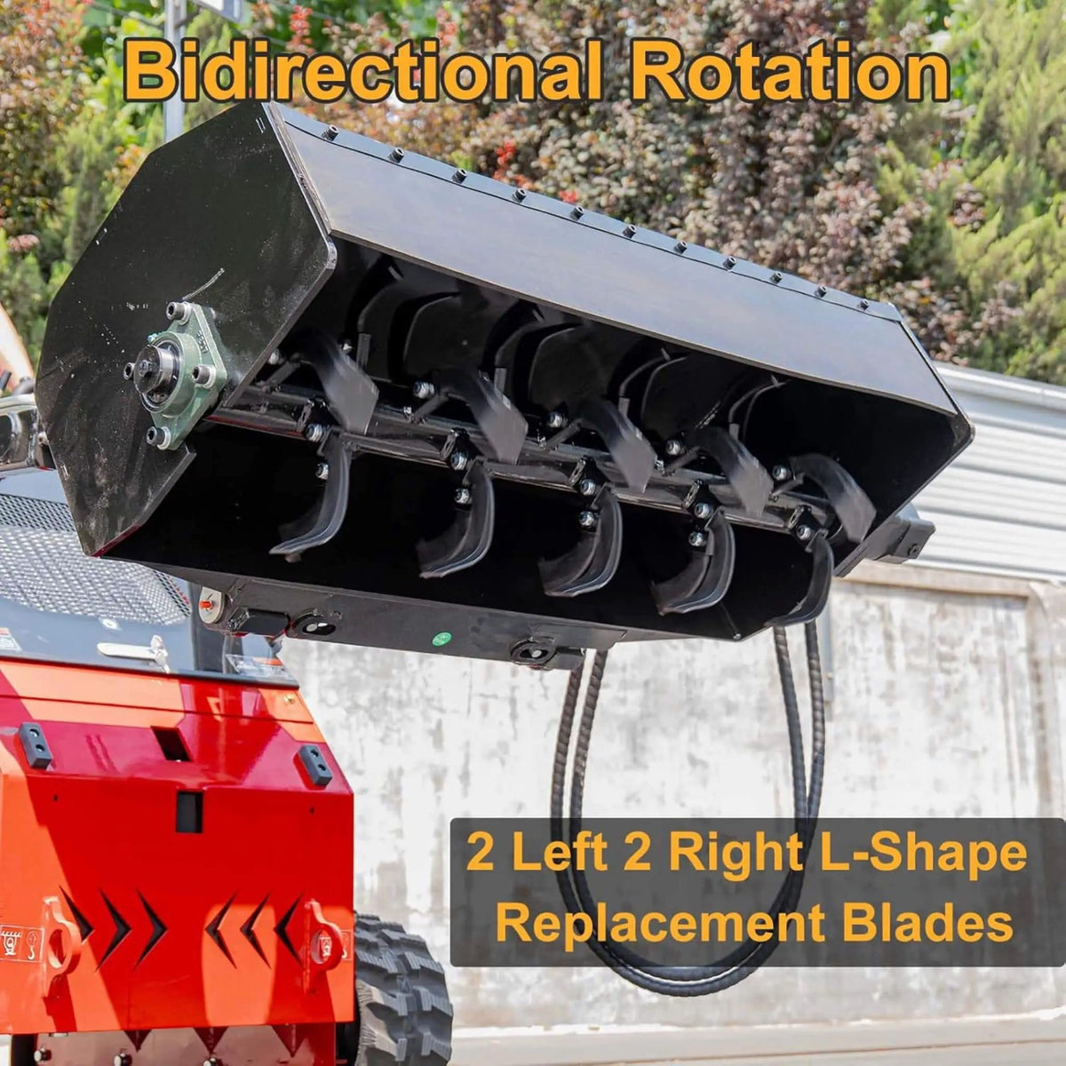 Heavy-Duty Mini Loader Rotary Tiller Skid Steer Attachment | Steel | Home Use | Home