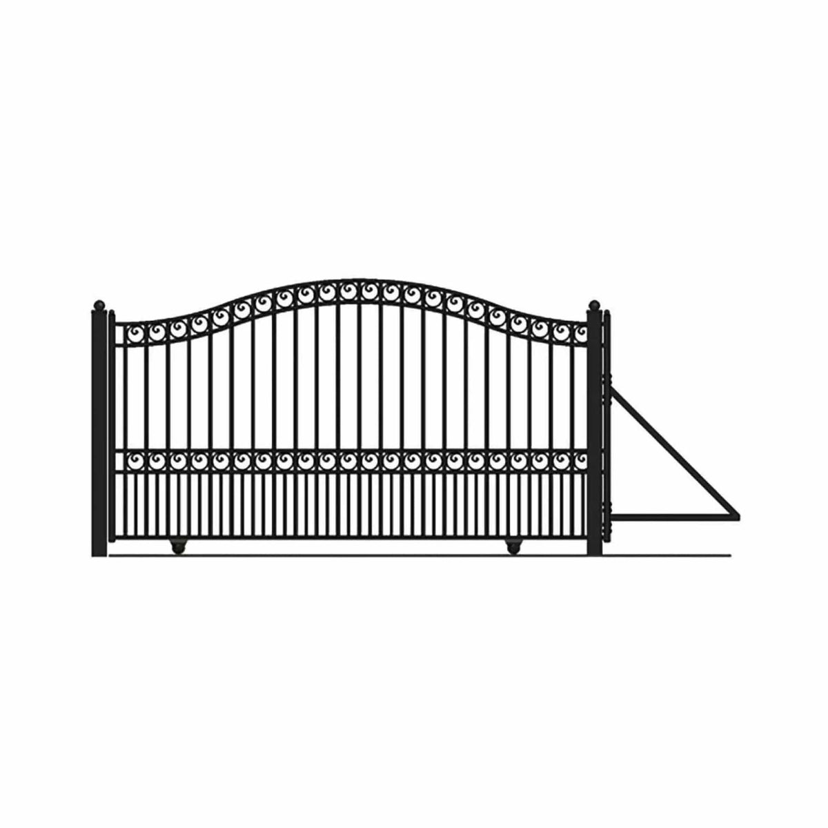 Heavy-Duty Paris-Style Premium Steel Sliding Driveway Gate | Steel | Home Use | Home