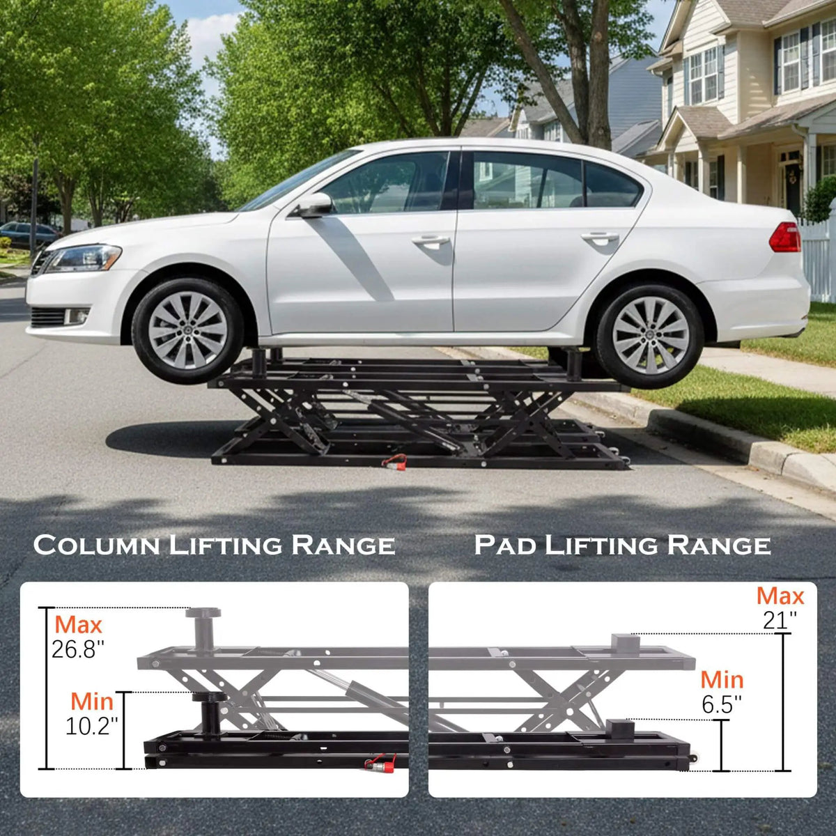 Portable Car Lift Jack | 7000 Lb Capacity | Locking Levels | Foldable Design