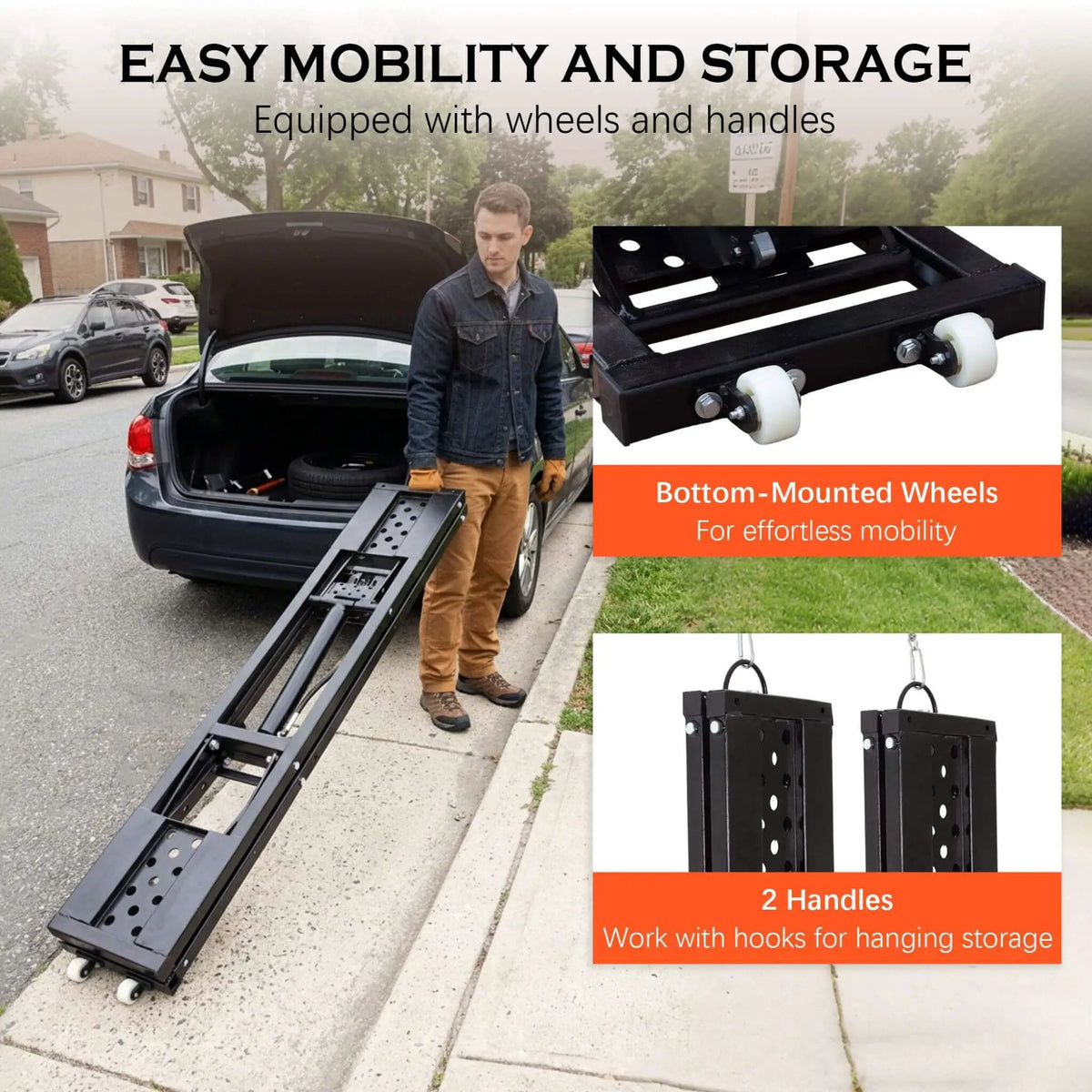 Portable Car Lift Jack | 7000 Lb Capacity | Locking Levels | Foldable Design