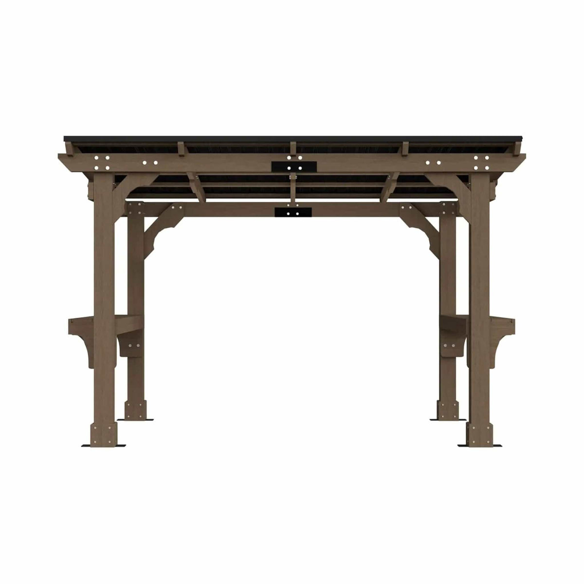 Heavy-Duty Premium Wooden Grill Gazebo With Sloped Metal Roof | Metal | Home Use | Home