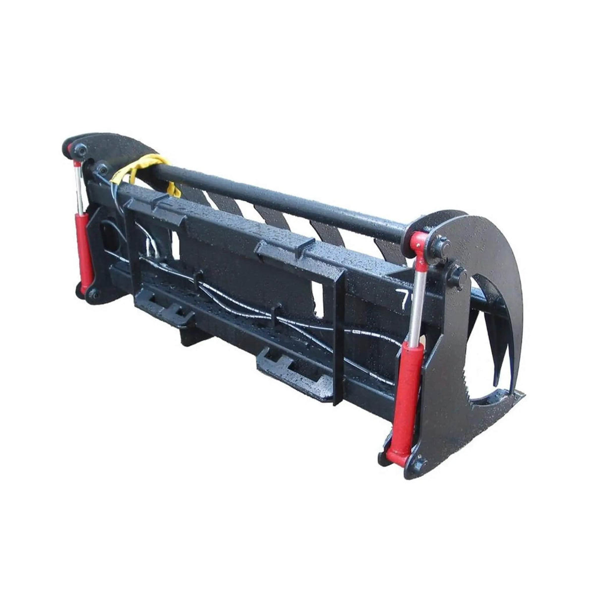 Heavy-Duty 74-Inch Root Rake Grapple Skid Steer Attachment With Teeth | 74 Inch | Steel | Home