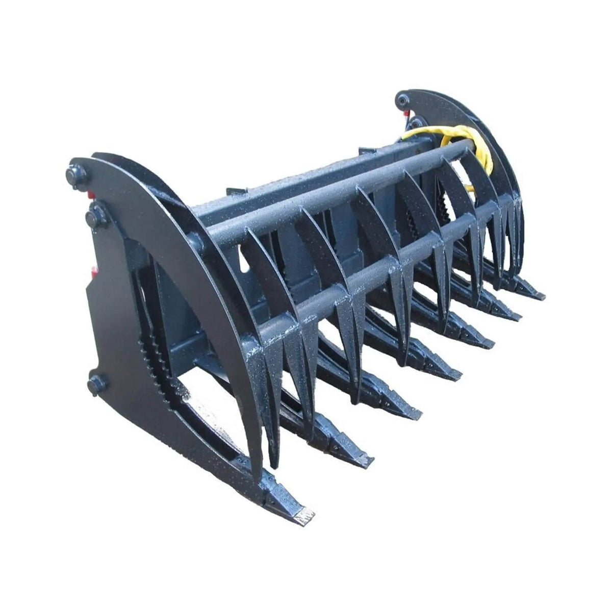 Heavy-Duty 74-Inch Root Rake Grapple Skid Steer Attachment With Teeth | 74 Inch | Steel | Home