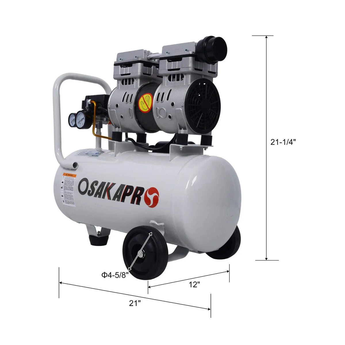 Portable Oil-Free Air Compressor | 1.5HP Or 2.5HP | Silent 70 dB Operation | Wheels And Auto Drain