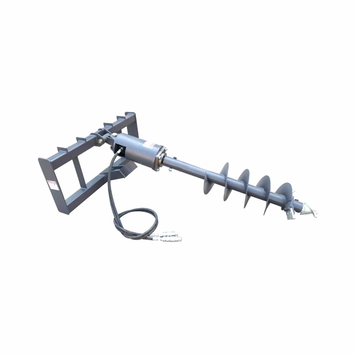 Heavy-Duty Skid Steer Auger Drive Attachment With 12-Inch Post Hole Bit | 12 Inch | Skid Steer Attachment | Home