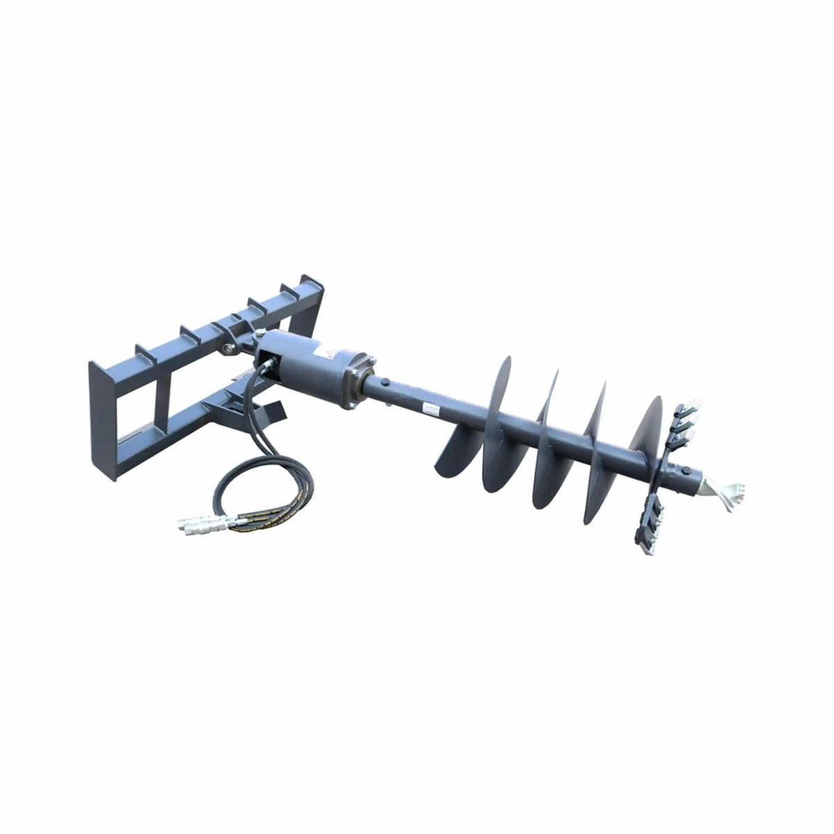 Heavy-Duty Skid Steer Auger Drive Attachment With 12-Inch Post Hole Bit | 12 Inch | Skid Steer Attachment | Home