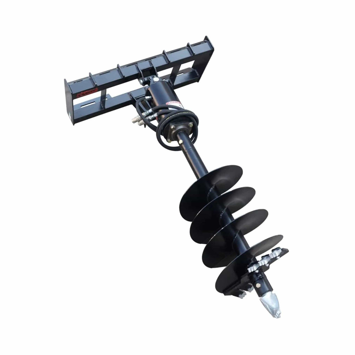 Heavy-Duty Skid Steer Auger Drive Attachment With 12-Inch Post Hole Bit | 12 Inch | Skid Steer Attachment | Home