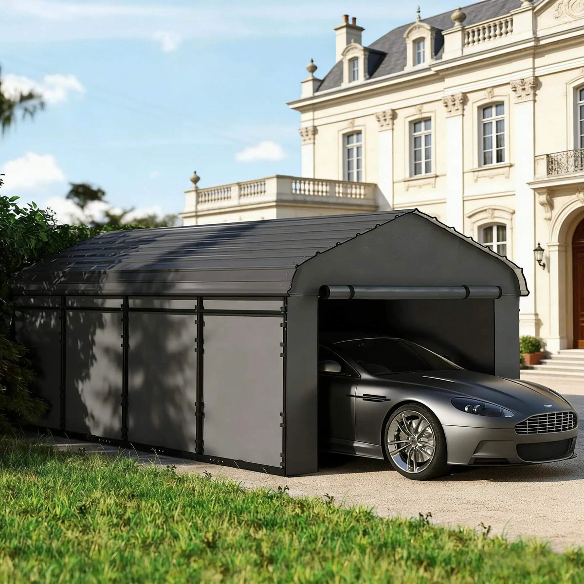 Heavy-Duty Metal Carport Canopy | Waterproof Sealed Metal Roof | Removable 160g PE Sidewalls | Weather-Resistant