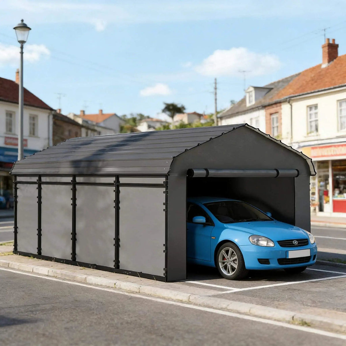 Heavy-Duty Metal Carport Canopy | Waterproof Sealed Metal Roof | Removable 160g PE Sidewalls | Weather-Resistant