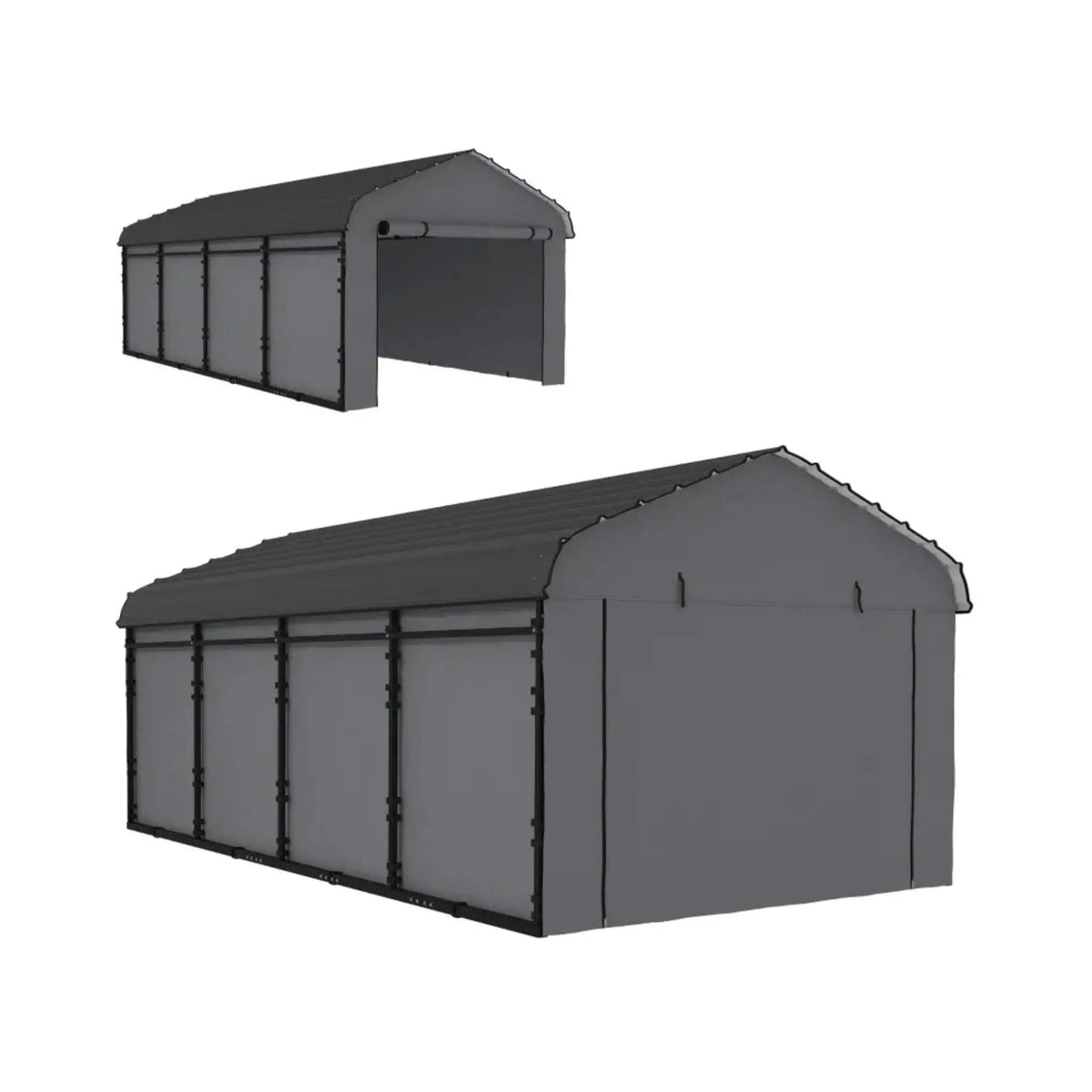 Heavy-Duty Metal Carport Canopy | Waterproof Sealed Metal Roof | Removable 160g PE Sidewalls | Weather-Resistant