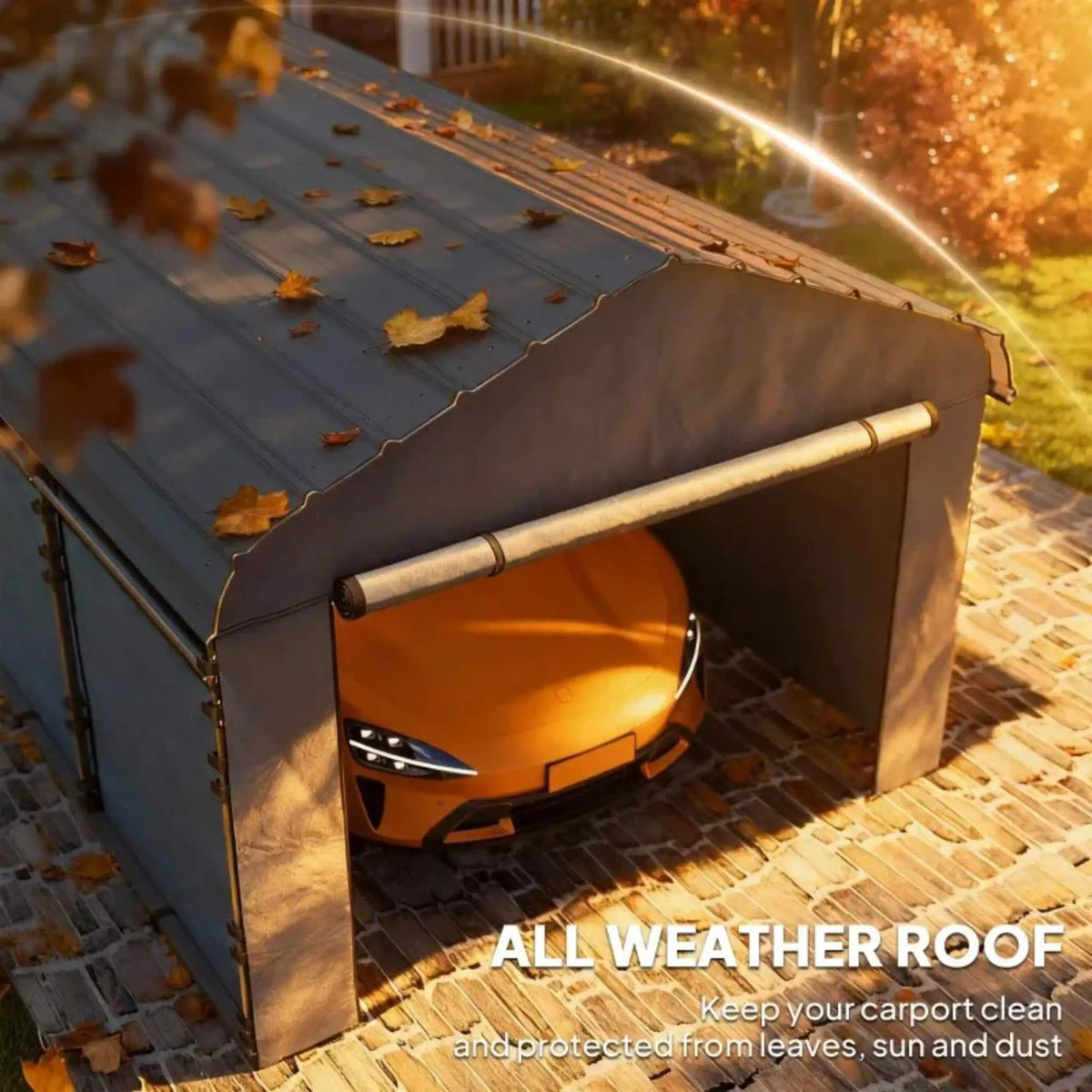 Heavy-Duty Metal Carport Canopy | Waterproof Sealed Metal Roof | Removable 160g PE Sidewalls | Weather-Resistant