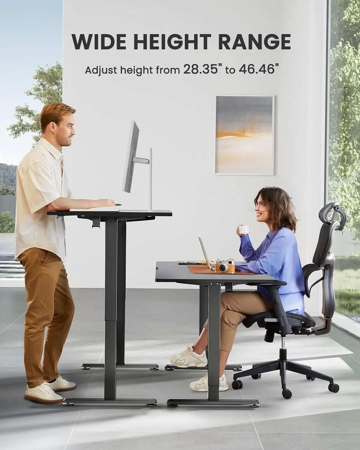 Height Adjustable Electric Standing Desk 48 X 24 Inches from PriceLows™