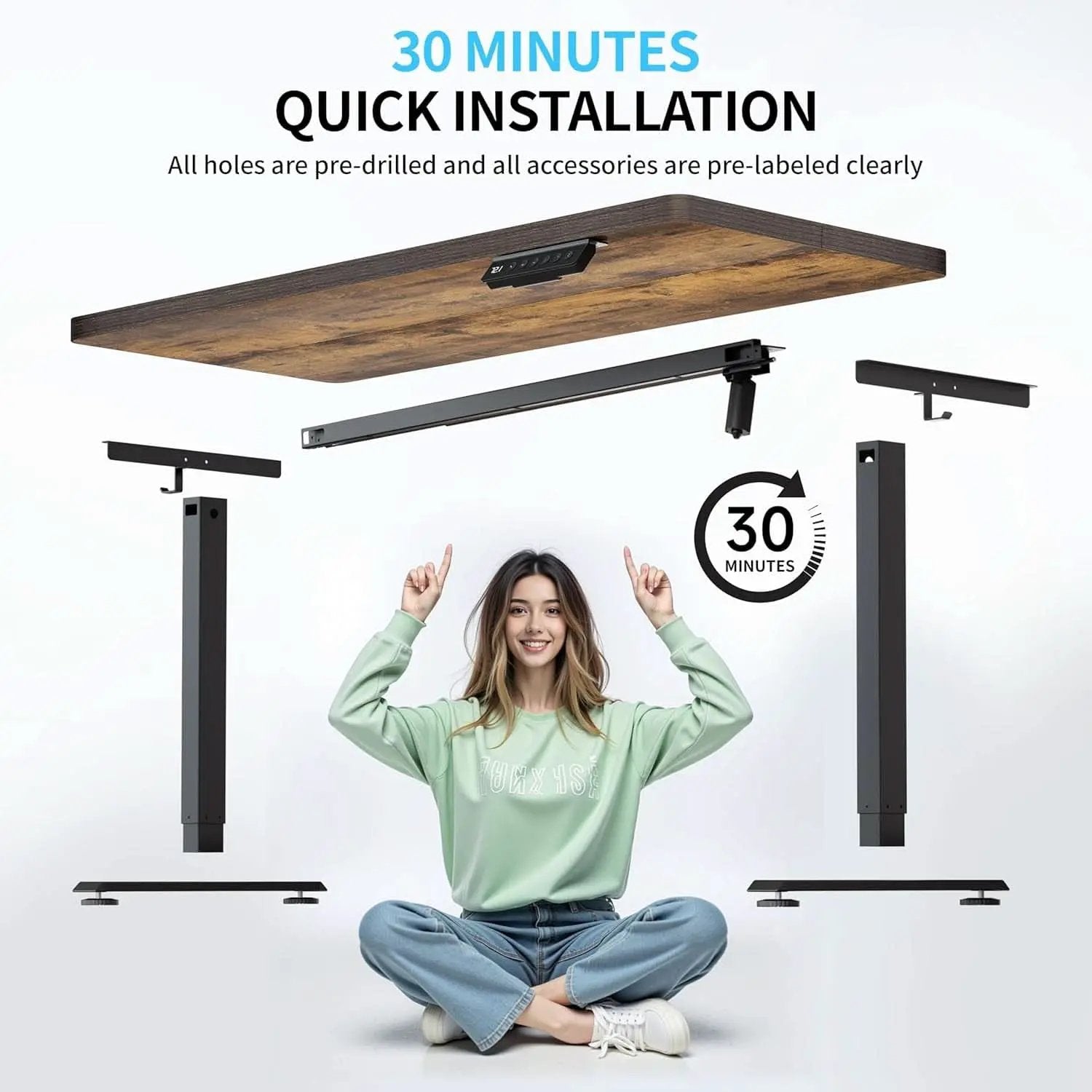Height Adjustable Electric Standing Desk for Home Office from PriceLows™