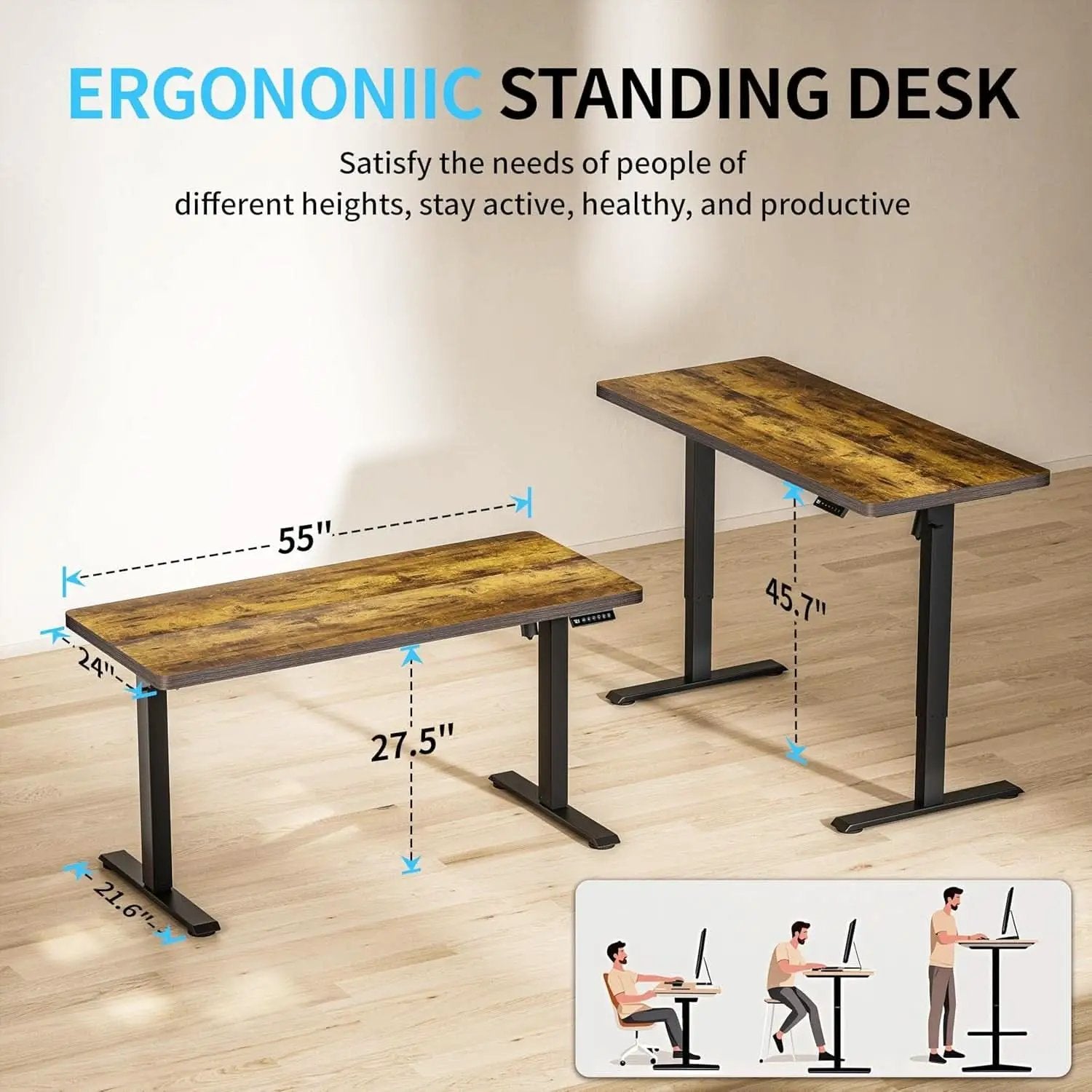 Height Adjustable Electric Standing Desk for Home Office from PriceLows™