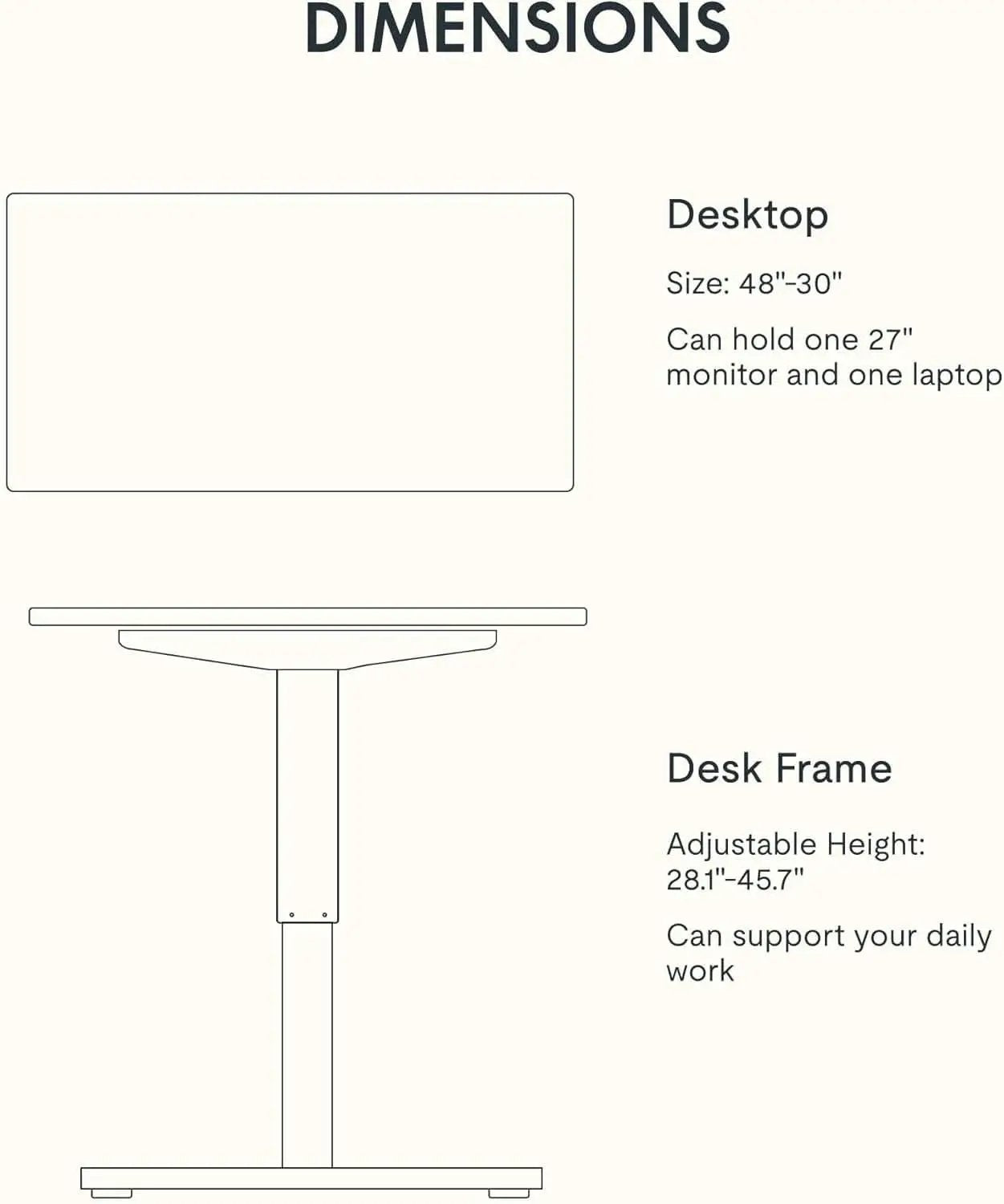 Height Adjustable Electric Standing Desk with Smooth Surface from PriceLows™