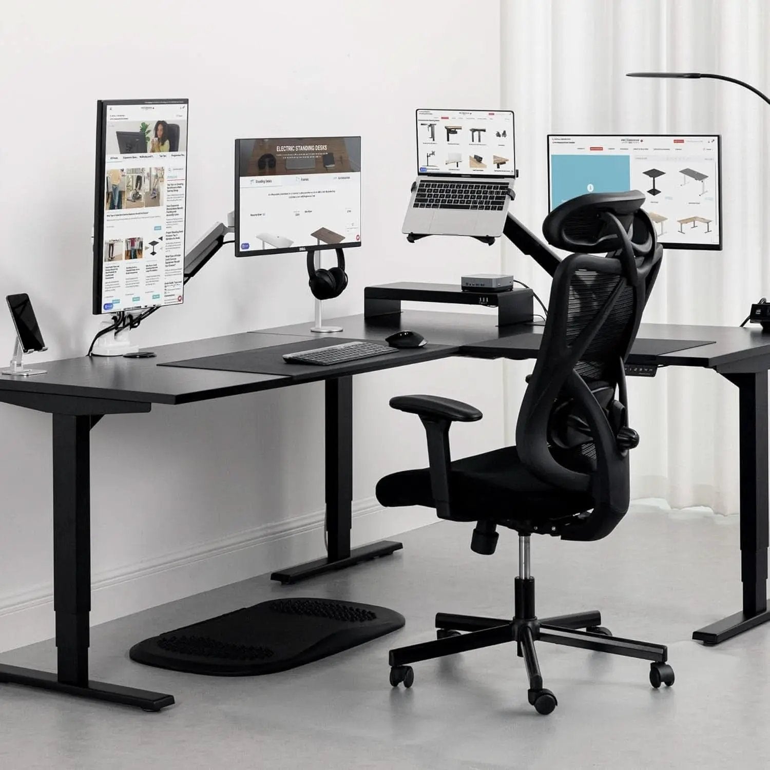 Height Adjustable L Shaped Standing Desk With Spacious Surface from PriceLows™