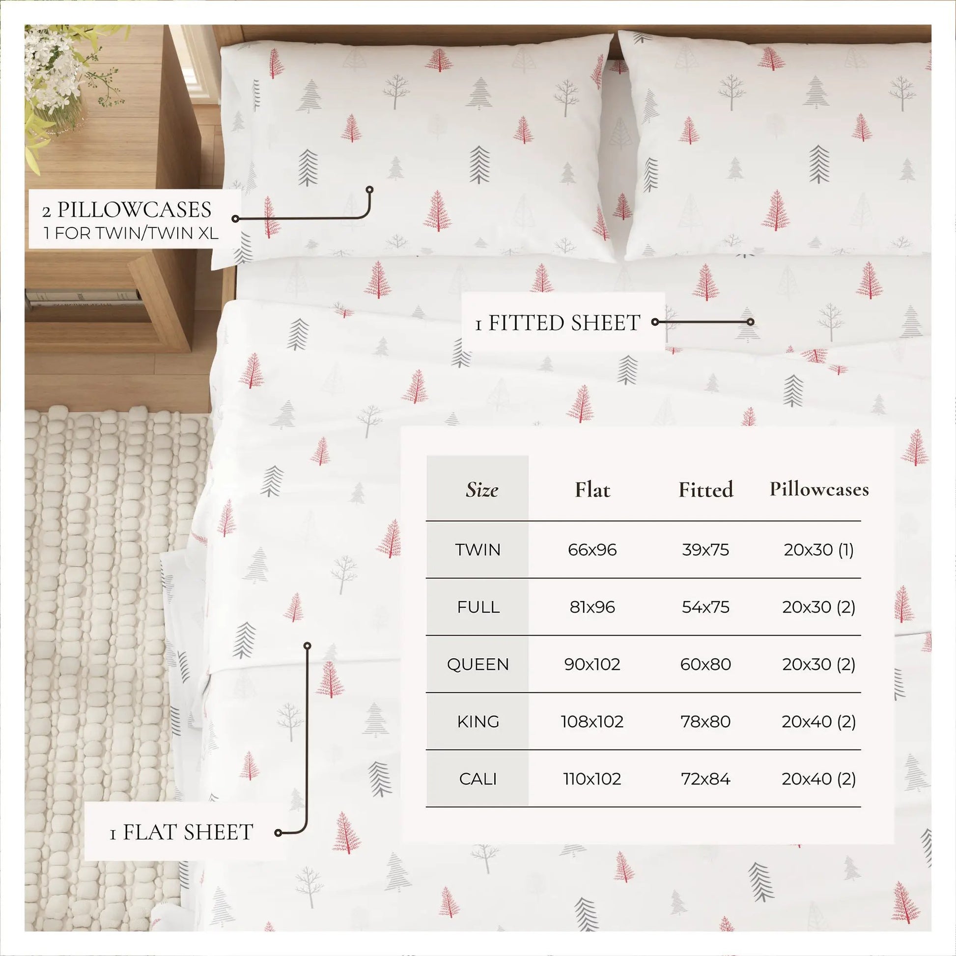 100% Turkish Cotton Flannel Sheet Sets - Boulder Collection from PriceLows™