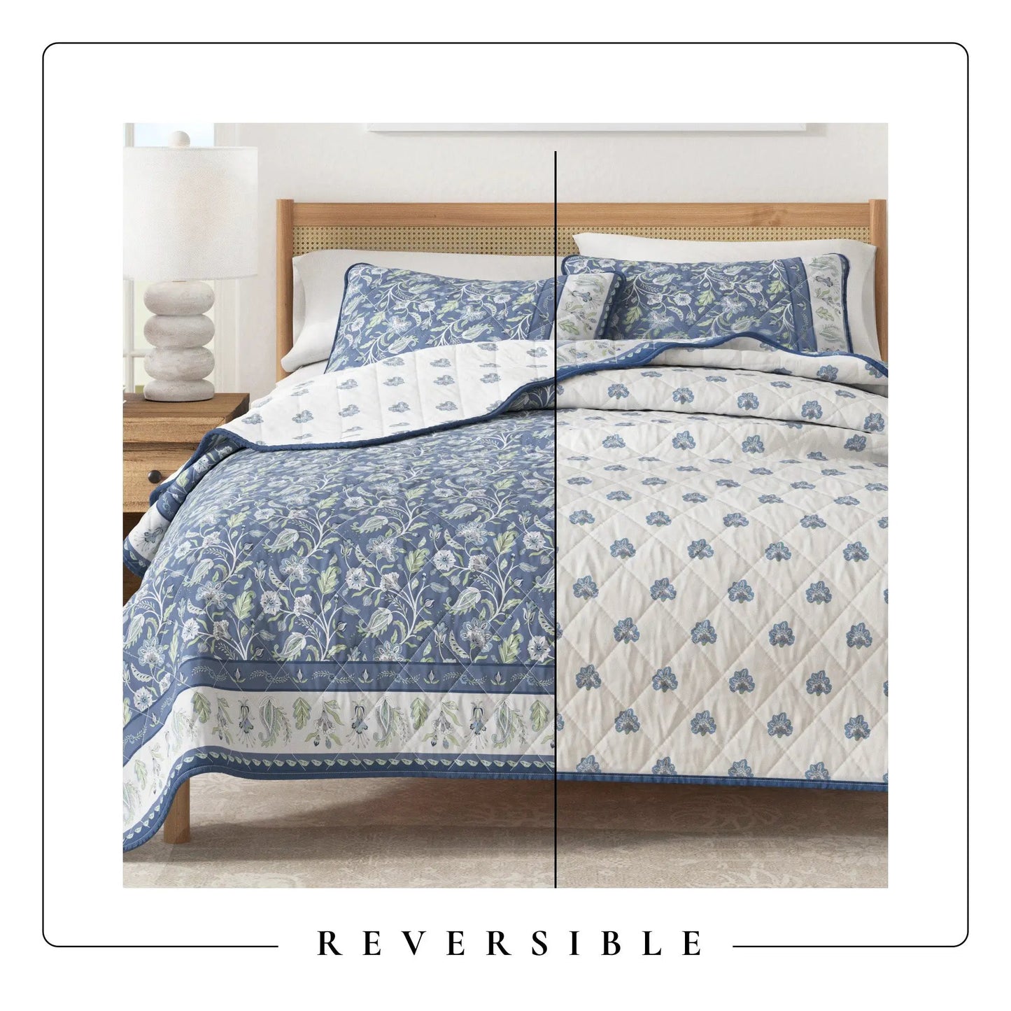 Floral Boho Printed Cotton Quilt Set - Indira Collection from PriceLows™