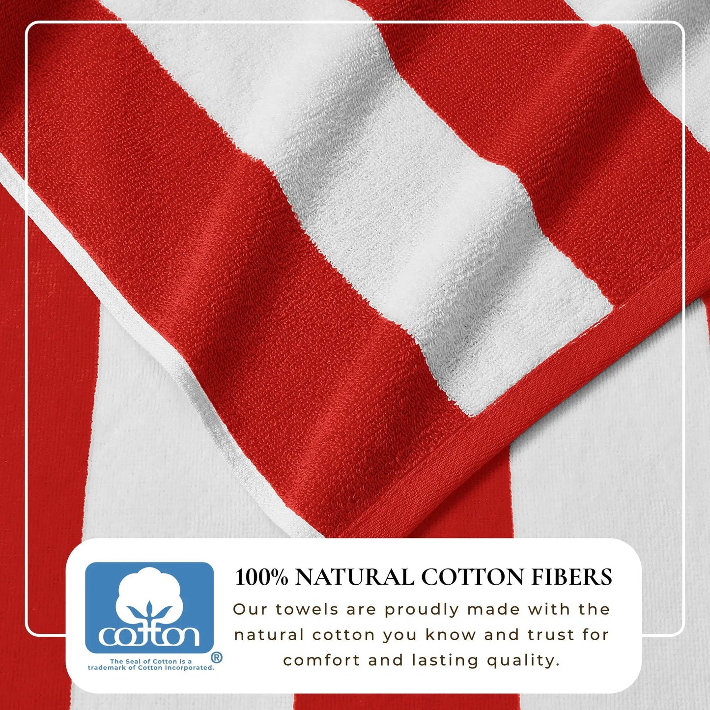 Cotton Velour Cabana Stripe Beach Towel - Novia Collection from PriceLows™