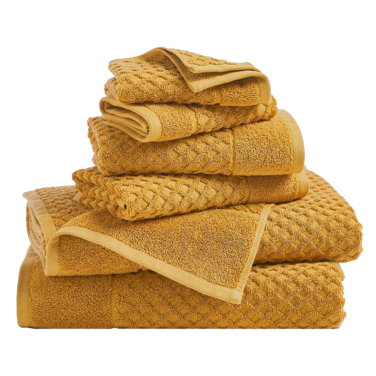 Cotton Diamond Waffle Weave Bath Towel Set - Grayson Collection from PriceLows™