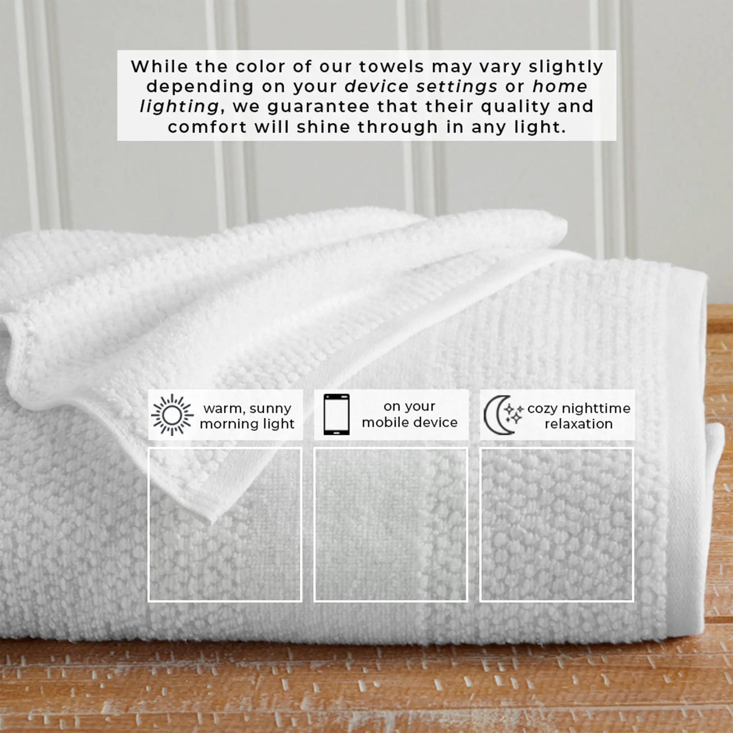 100% Cotton Woven Texture Bath Towel Set - Marbella Collection from PriceLows™
