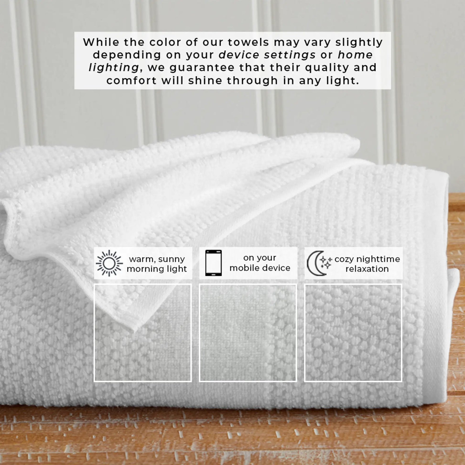 100% Cotton Woven Texture Bath Towel Set - Marbella Collection from PriceLows™