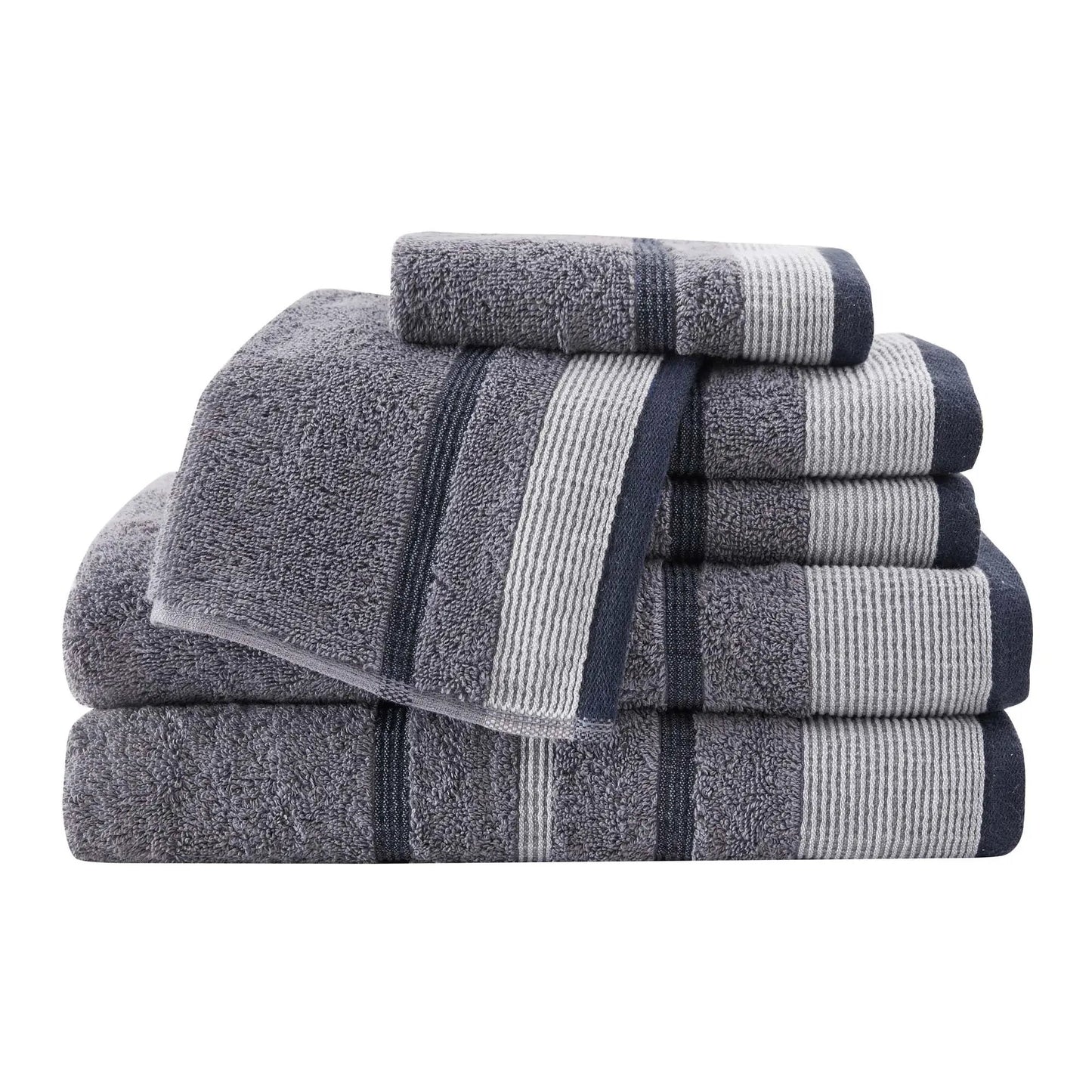 Decorative Cotton Stripe Bath Towel Set - Noelle Collection from PriceLows™