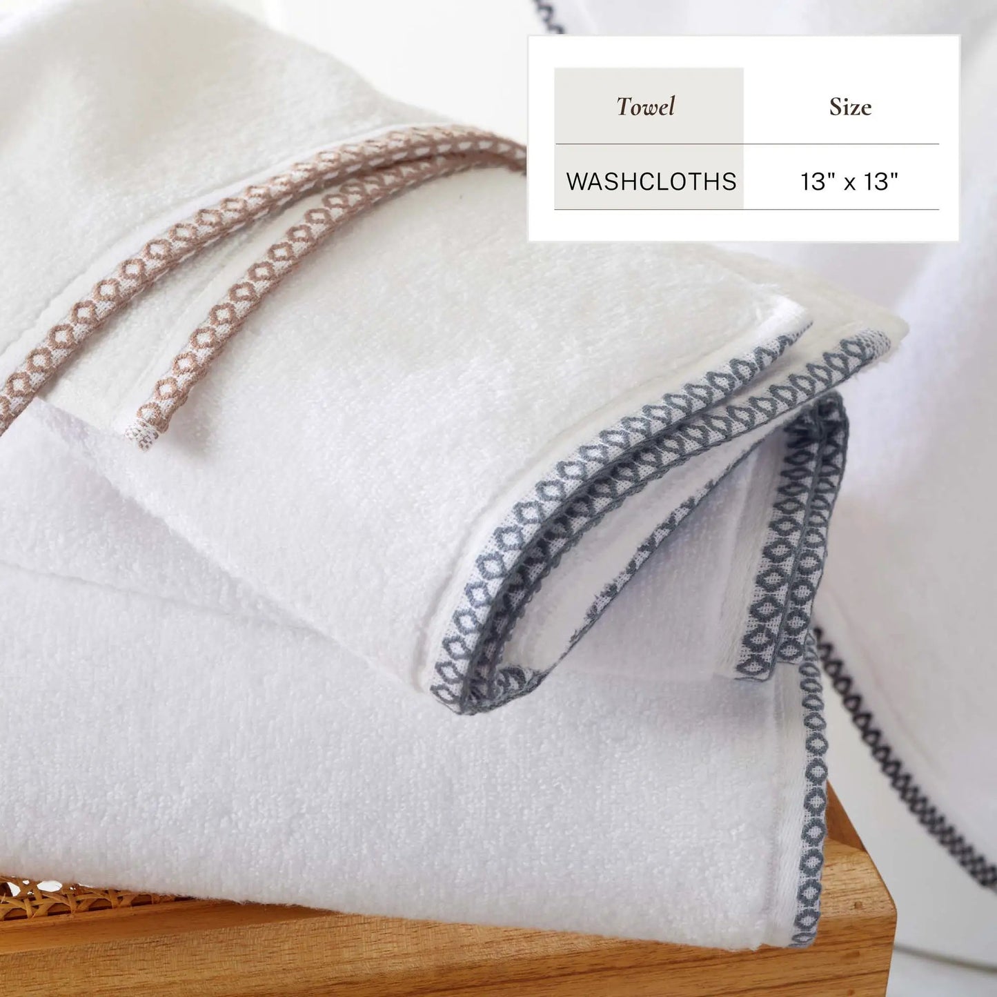 Cotton Border-Stitched 6-Piece Towel Set - Valery Collection from PriceLows™