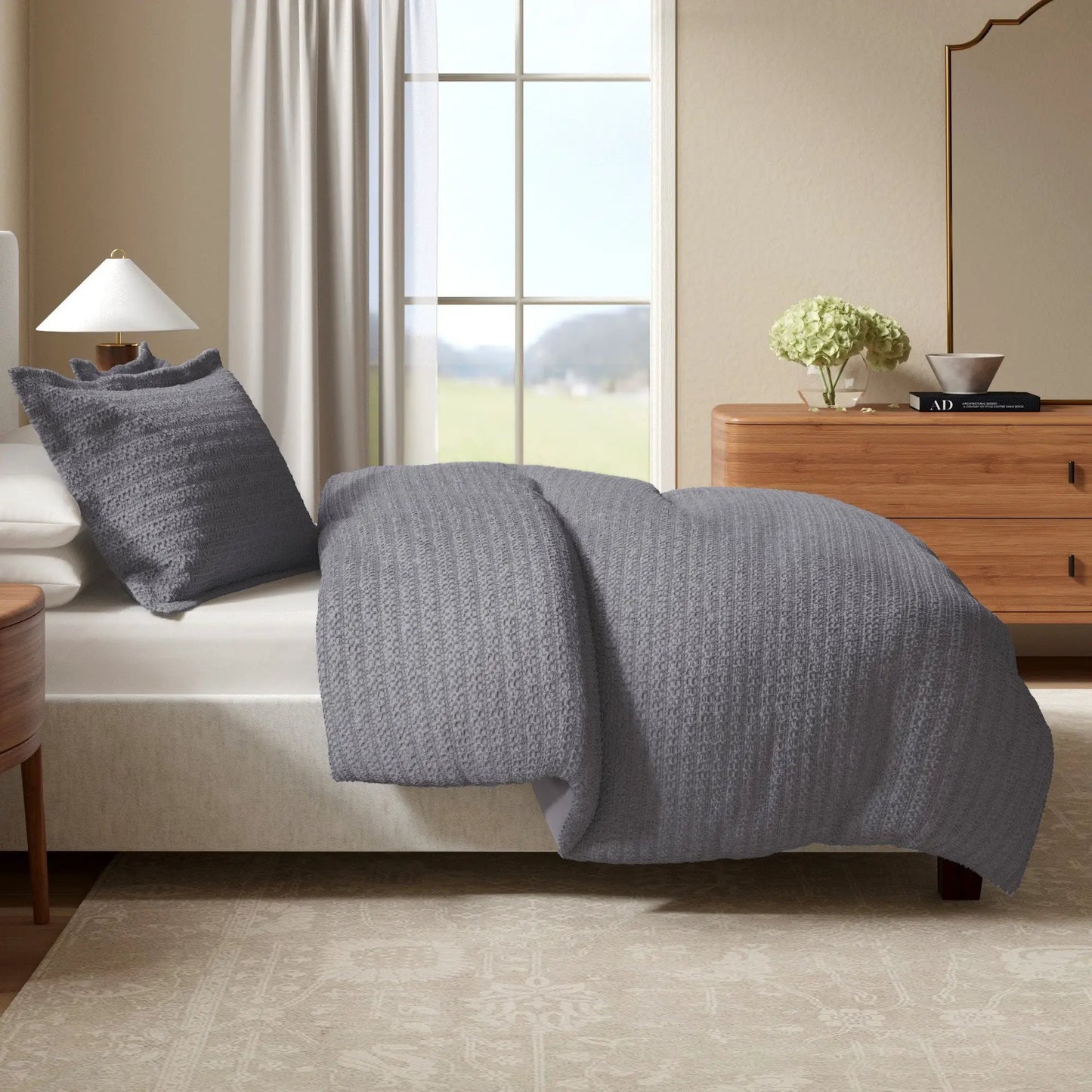 100% Cotton Honeycomb Waffle Duvet Set - Mattea Collection from PriceLows™