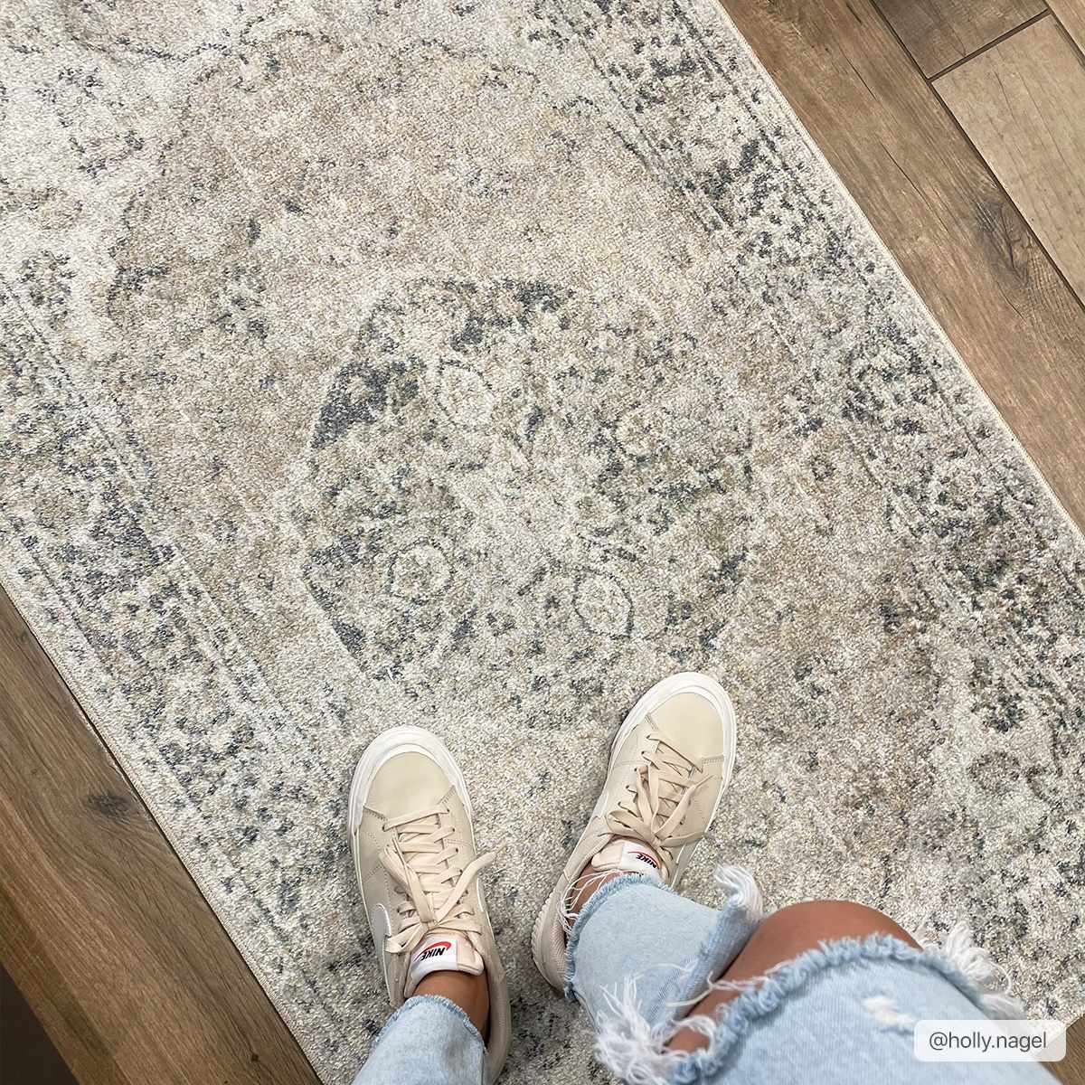 Rudo Beige Washable Area Rug from PriceLows™