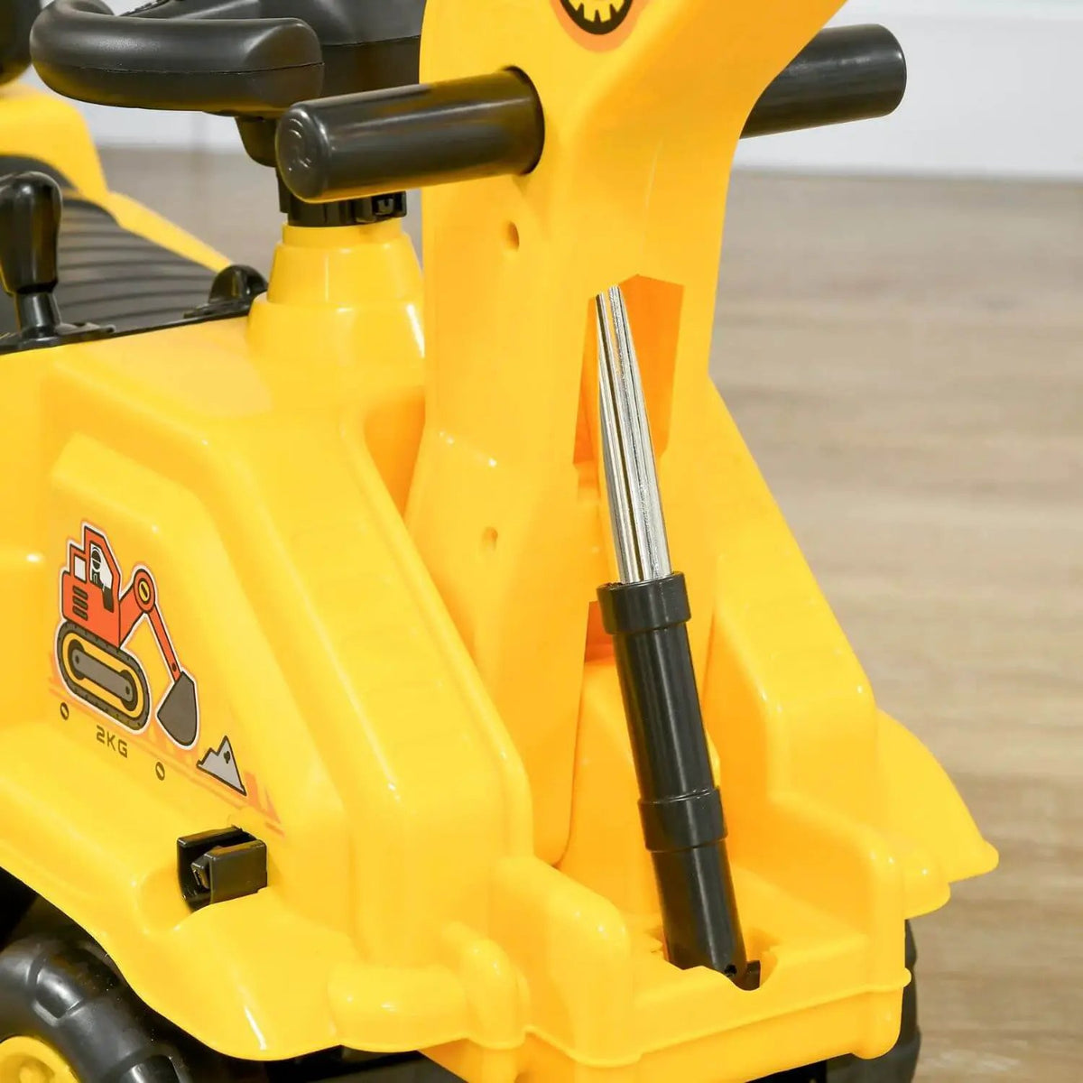 Kids Ride On Excavator Cart | Foot Powered | Front Bucket With Horn