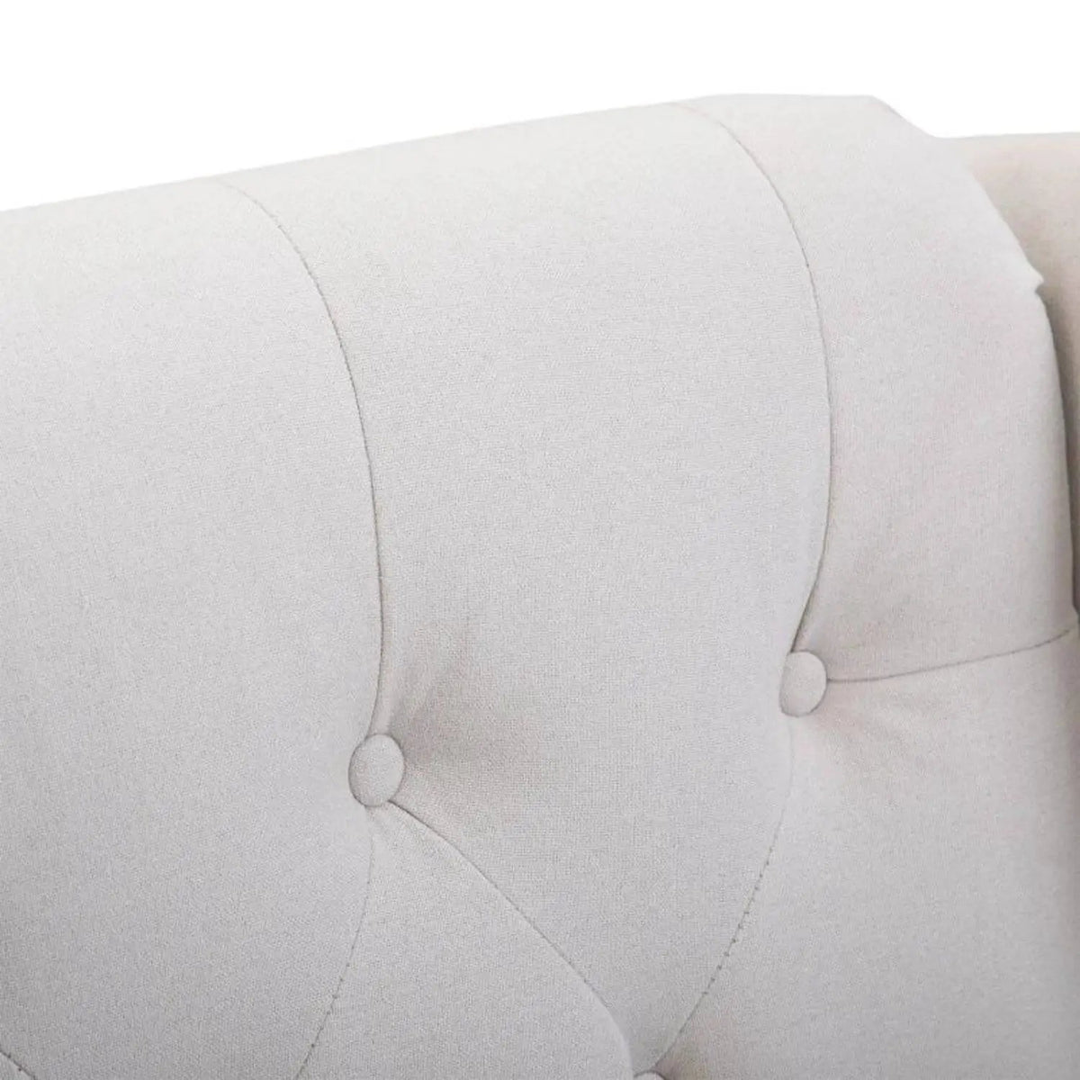 Nursery Wingback Chair | Tufted Backrest | Padded Seat | Cream White