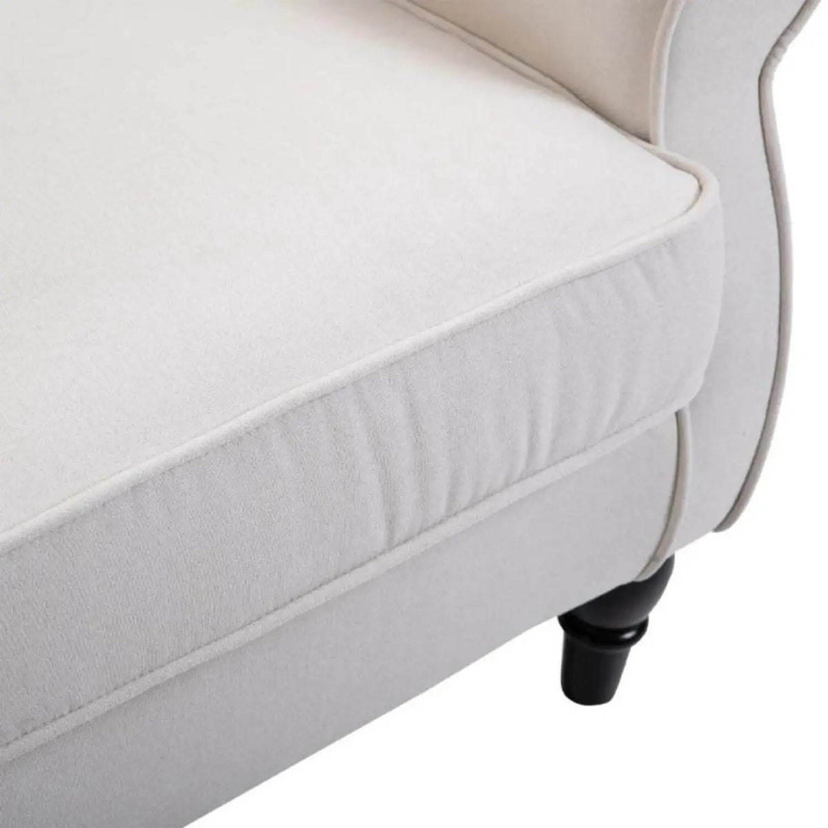 Nursery Wingback Chair | Tufted Backrest | Padded Seat | Cream White