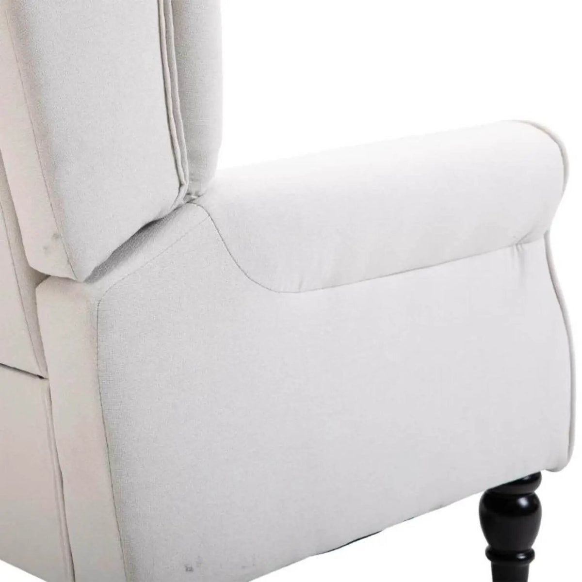 Nursery Wingback Chair | Tufted Backrest | Padded Seat | Cream White