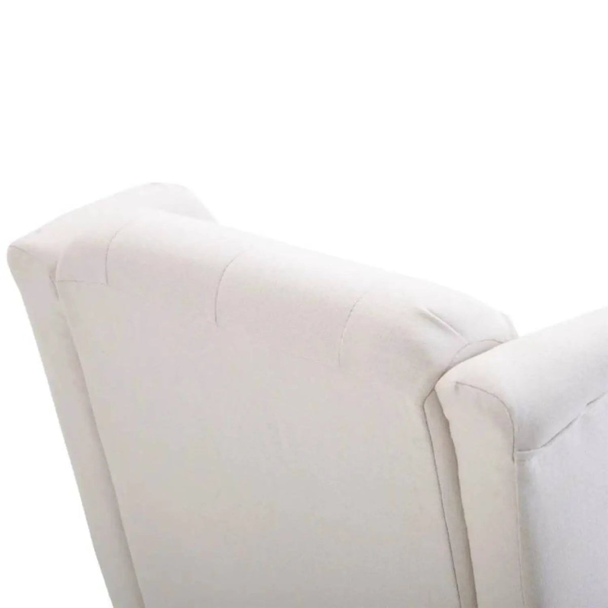 Nursery Wingback Chair | Tufted Backrest | Padded Seat | Cream White