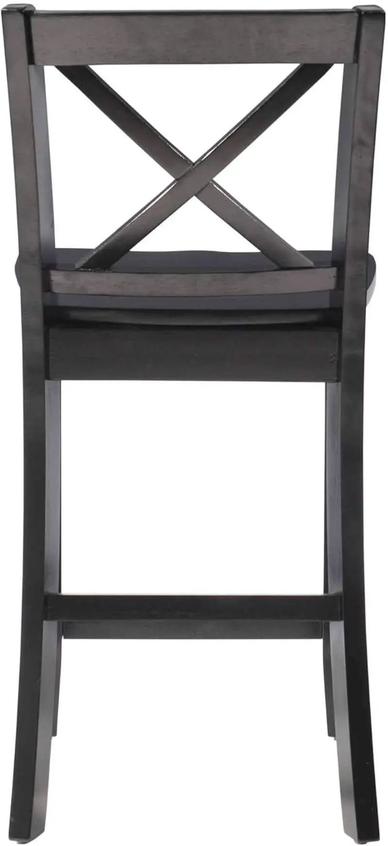 Black X Back Counter Stool 16W 37H Rubberwood Bar Stool from PriceLows™