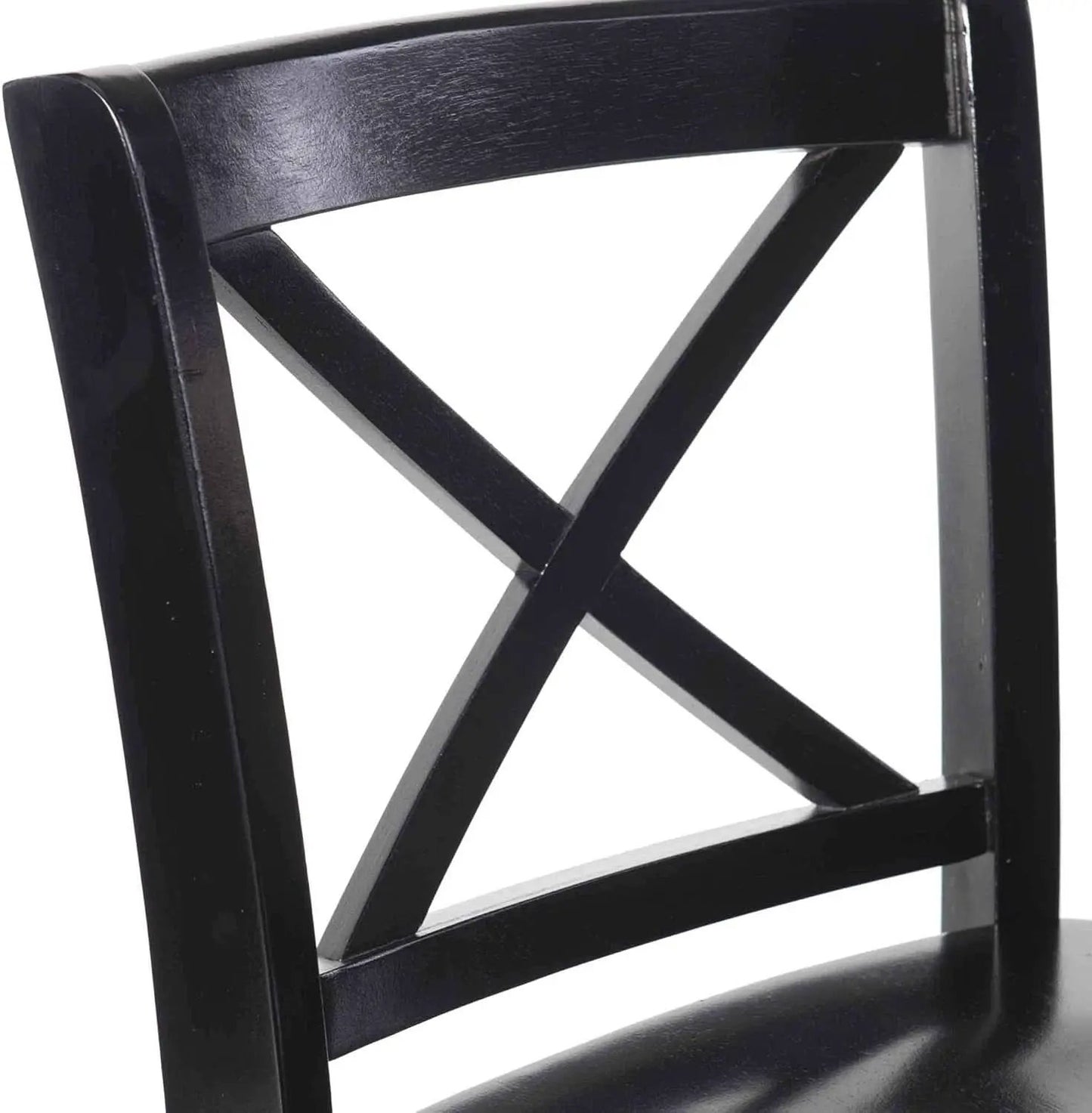 Black X Back Counter Stool 16W 37H Rubberwood Bar Stool from PriceLows™