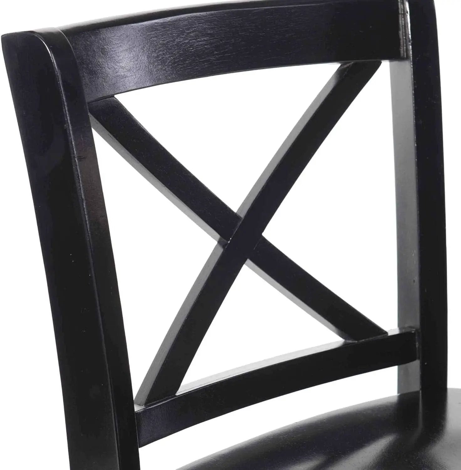 Black X Back Counter Stool 16W 37H Rubberwood Bar Stool from PriceLows™