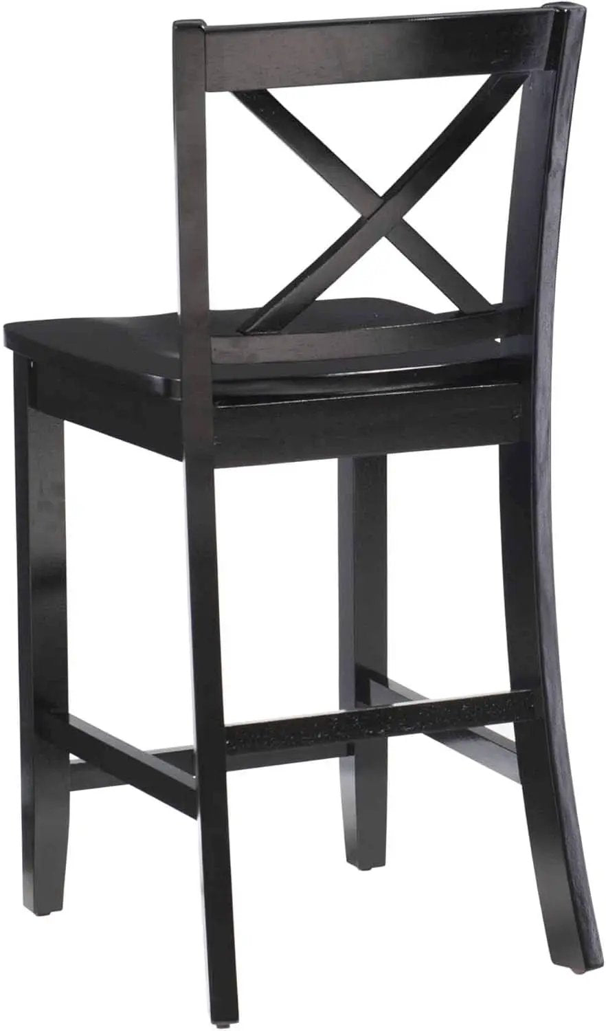 Black X Back Counter Stool 16W 37H Rubberwood Bar Stool from PriceLows™