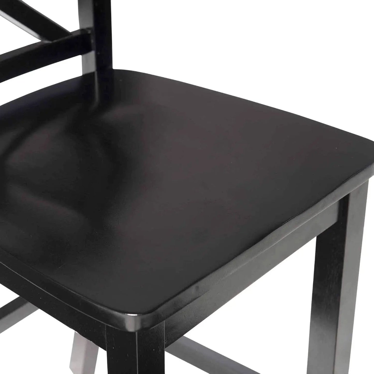 Black X Back Counter Stool 16W 37H Rubberwood Bar Stool from PriceLows™