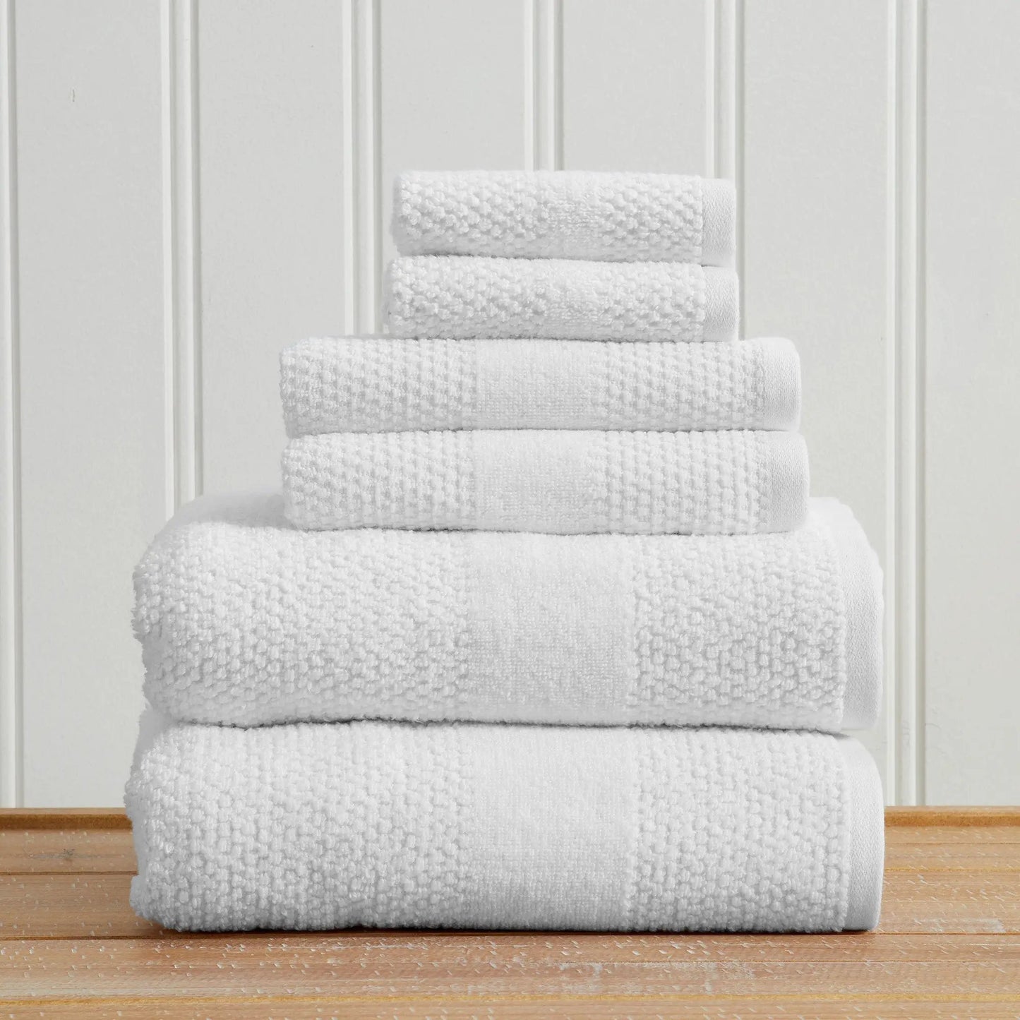 100% Cotton Woven Texture Bath Towel Set - Marbella Collection from PriceLows™