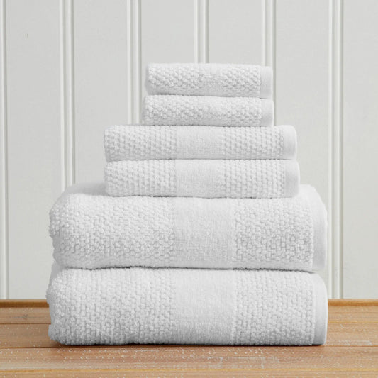 100% Cotton Woven Texture Bath Towel Set - Marbella Collection from PriceLows™