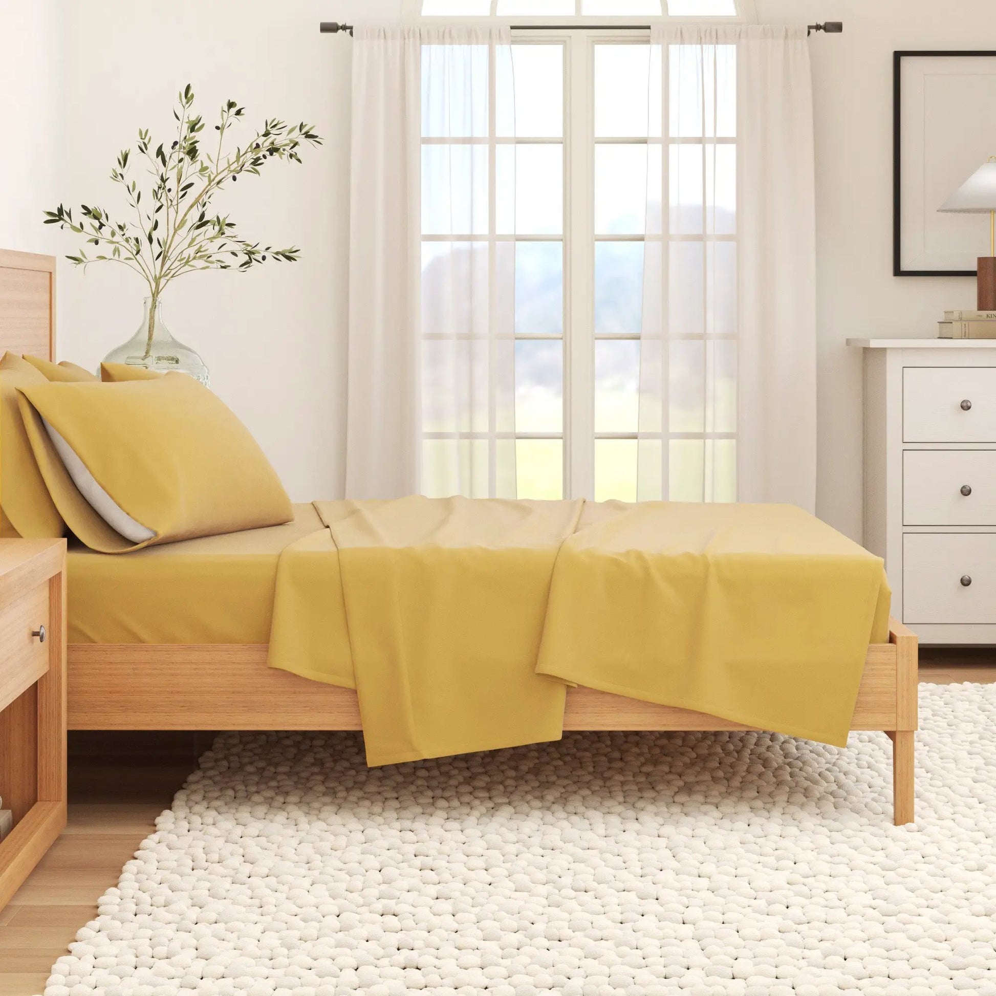 Cotton Solid Flannel Sheet - Nordic Collection from PriceLows™