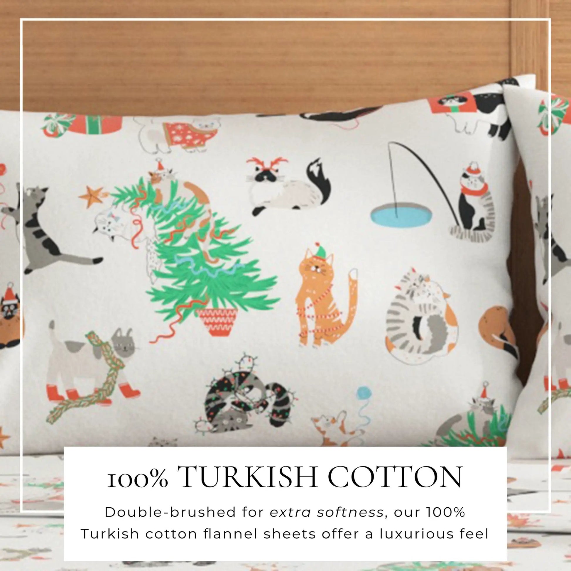 Turkish Cotton Christmas Flannel Sheet Set - Whittaker Collection from PriceLows™