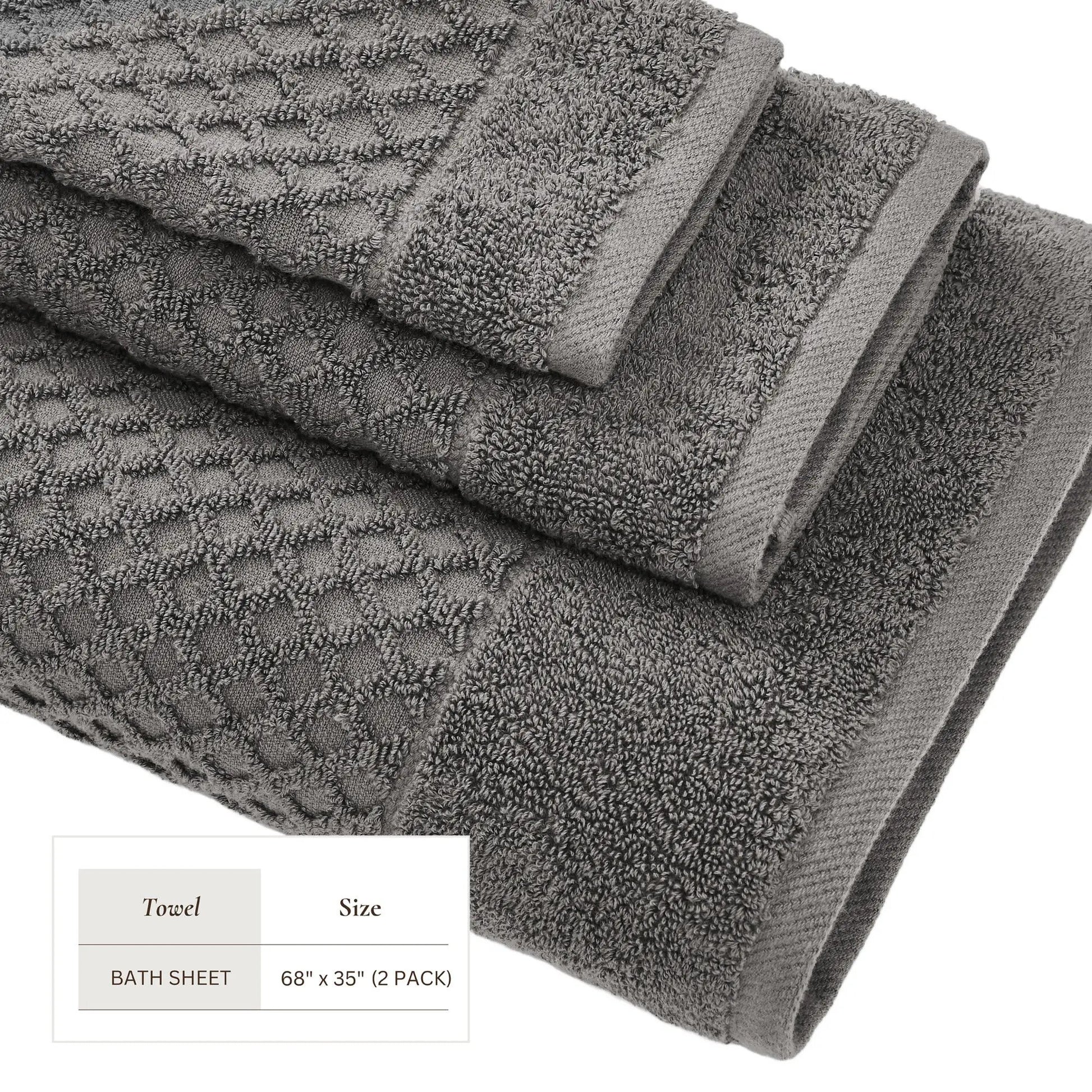 Cotton Diamond Waffle Weave Bath Towel Set - Grayson Collection from PriceLows™