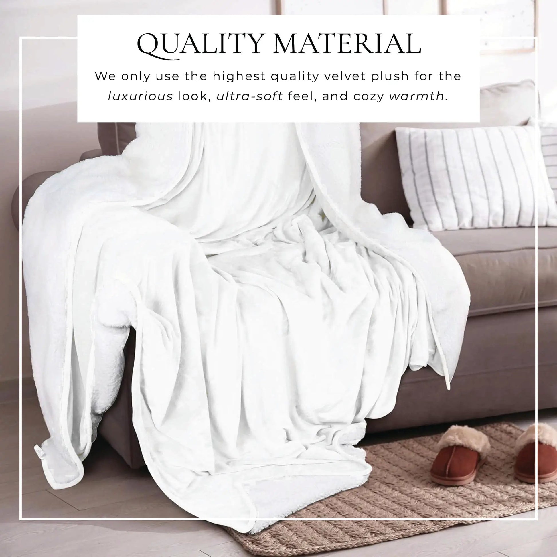 Velvet Plush Sherpa Bed Blanket - Sherpa Fleece Collection from PriceLows™