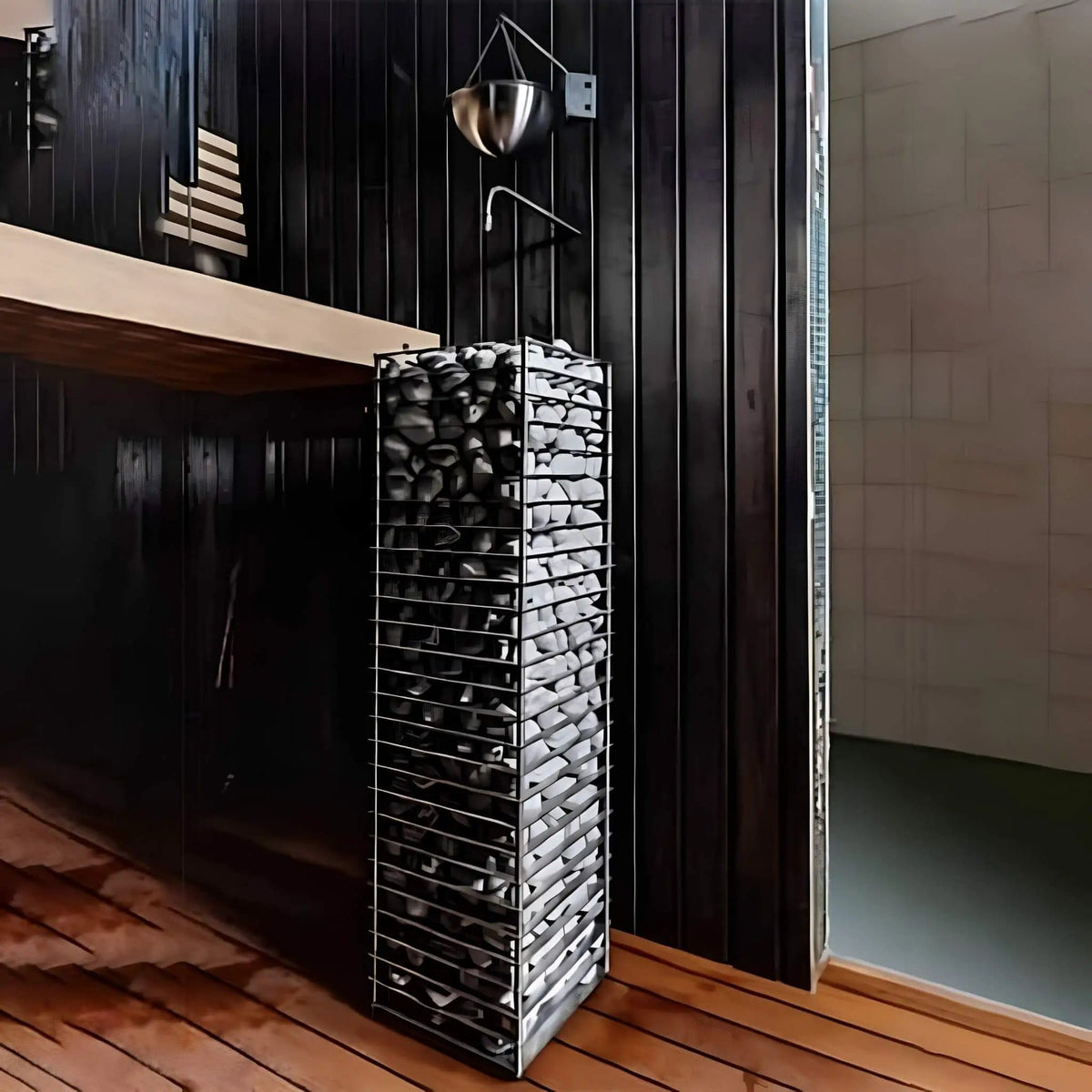 Huum Cliff Slim Electric Stainless Steel Sauna Heater With Digital Controller | Stainless Steel | Outdoor Living Use | Outdoor Living